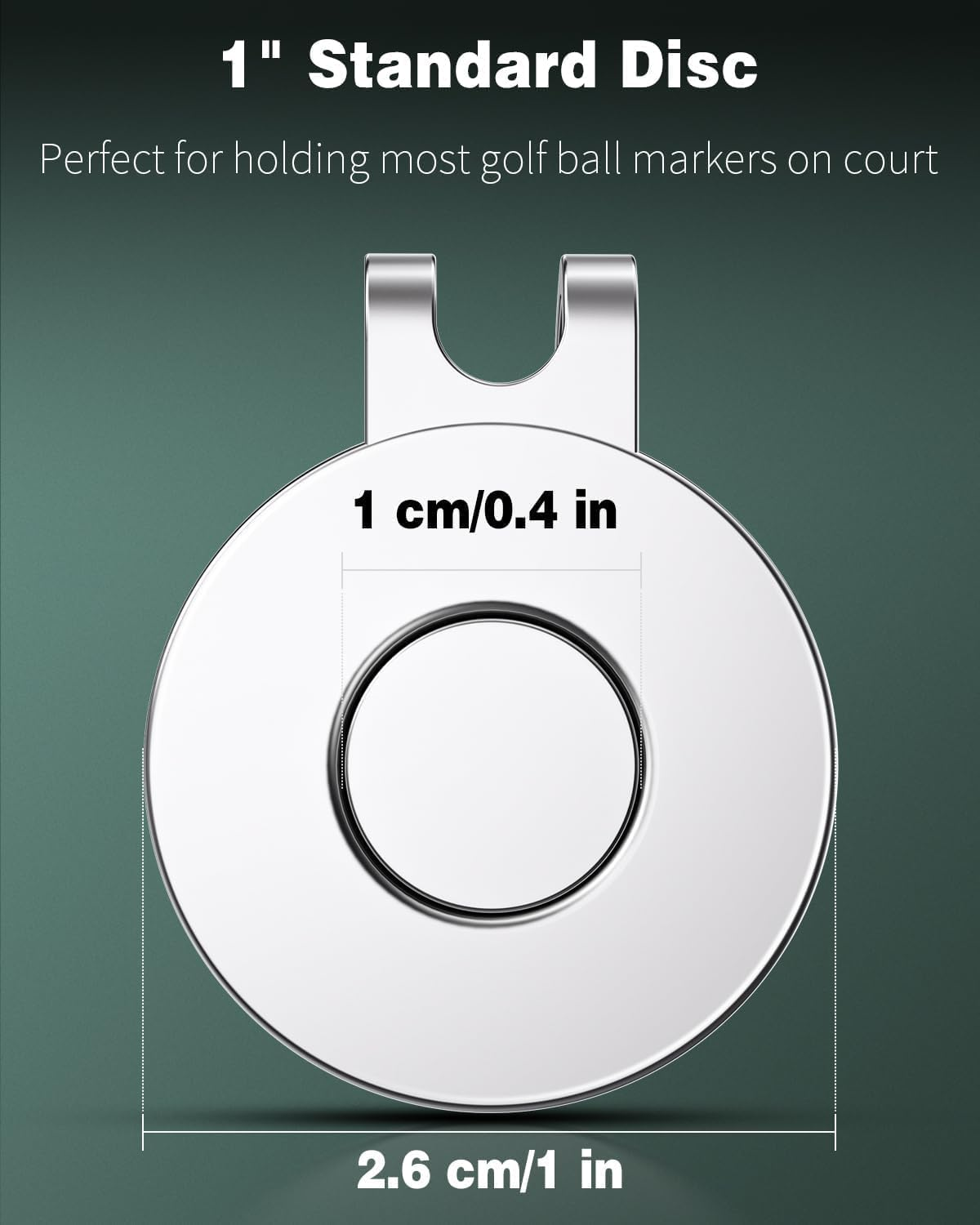 Magnetic Golf Ball Marker Holder Clip - 3 Pcs Nickel Plated Alloy Golf Hat Visor Clip for Caps, Gloves, Bags, Belts & Pants Accessories image number 4