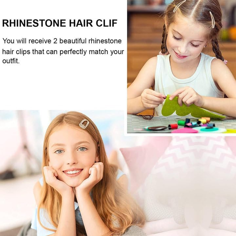 Set of 4 Rhinestone Snap Hair Clips Metal Snap Hair Clips Gold Snap Hair Clips with Rhinestone Shiny Snap Hair Clip for Women