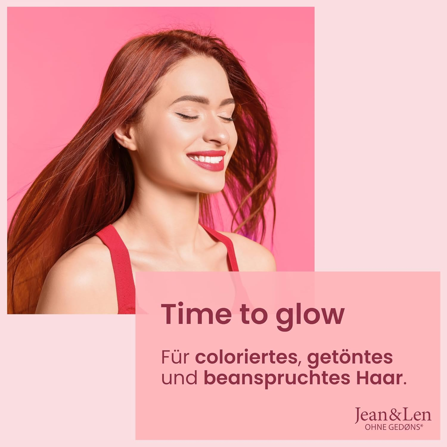 Jean & Len Colorglow Conditioner for Coloured Hair with Pomegranate, Rose Petal Extract & Panthenol, Fruity Floral Fragrance, Parabens & Silicone-Free, Vegan, 300 Ml image number 2