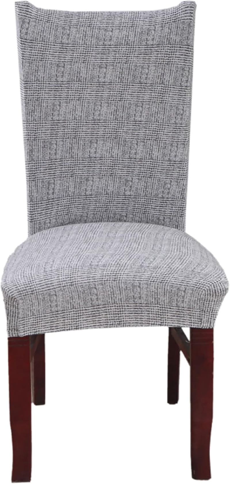 Hyper Cover Stretch Dining Chair Covers with Patterns (Grey Moonlight, 4 Pcs) - Easy Installation, Highly Stretchable, Perfect for Dining Chairs Protection