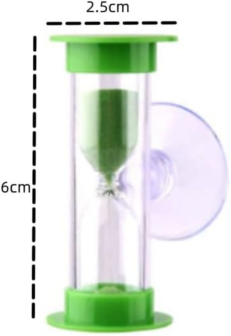 Sand Timer Toothbrush Hourglass Three Minutes Hourglass with Suction Cup for Games,Cooking, Tooth Brushing Time Countdown Calculation (5 PCS) image number 5