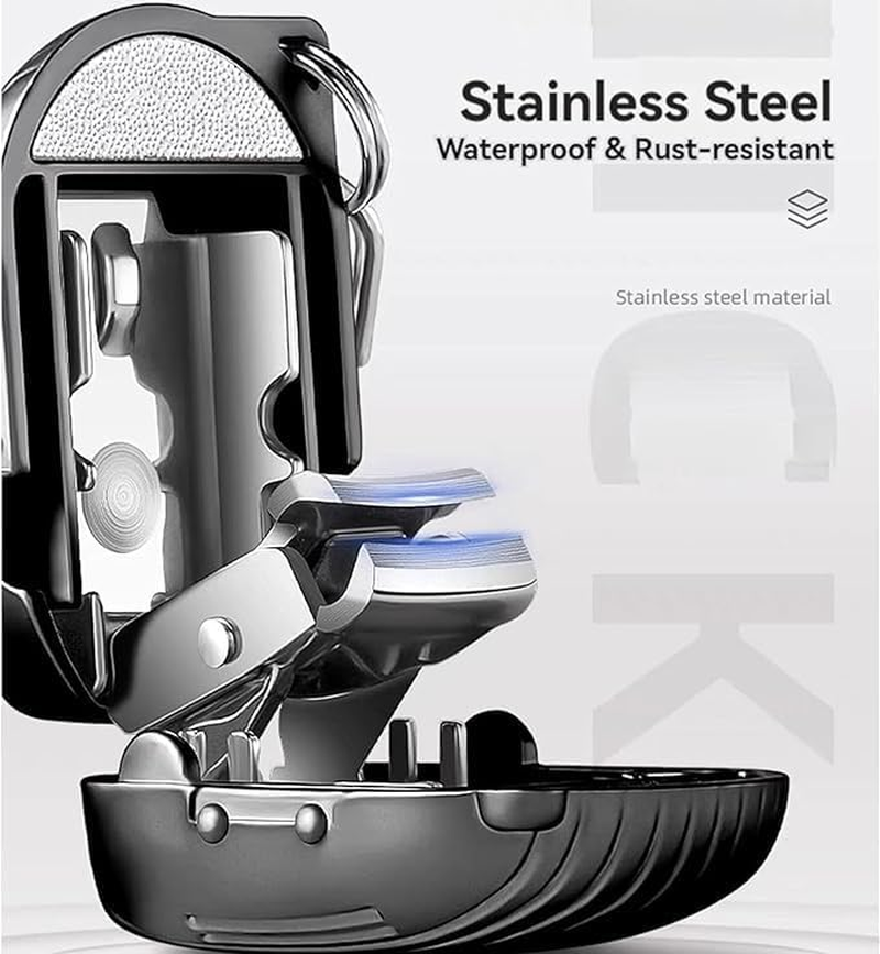 Mini Nail Clipper Keychain, EDC Travel Nail Clippers with Nail Files, Foldable Full Metal Design, 1.2"" in Length, Sharp Stainless Steel Blades (Gold), Compact image number 4