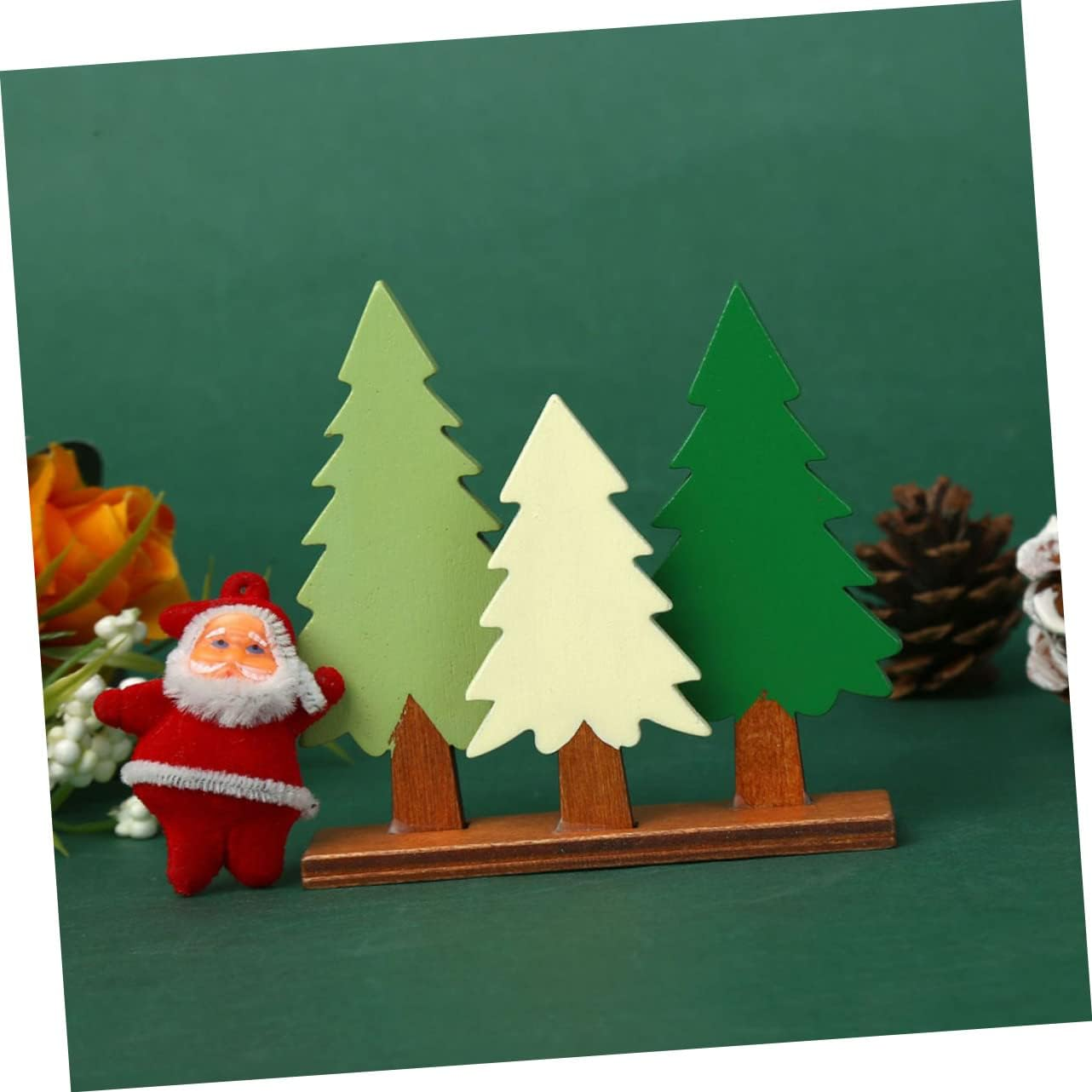 Artificial Pine Tree Wooden Christmas Tree Decor Portable Reusable Ornaments