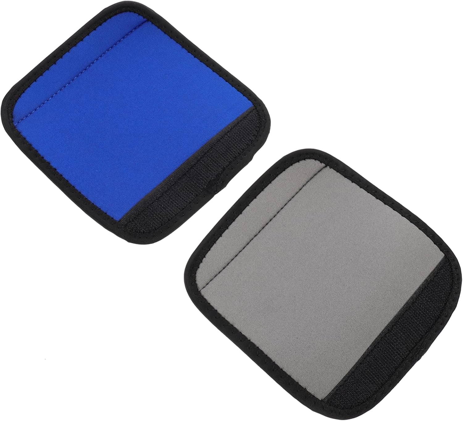 LALADEFIEE 2Pcs Neoprene Luggage Handle Wraps Travel Identifiers Markers Durable Protection for Suitcases Easy Installation Grey Blue Colors image number 1