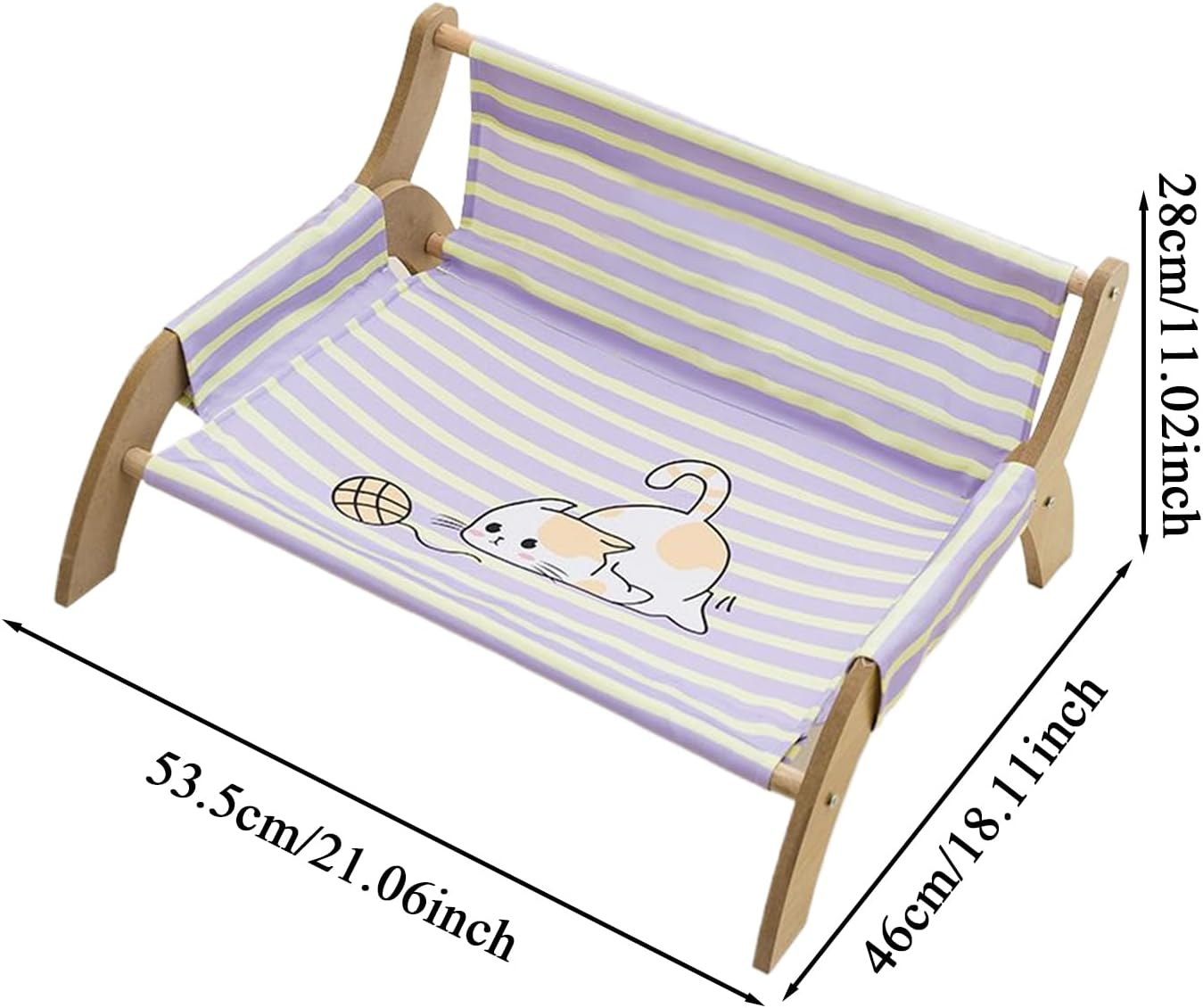 Cat Lounger - Comfortable Kitten Resting Lounge, Soft Breathable Sleeping Stripe Bed | Cozy Cat Soothing Lounger for Apartment Living, Indoor and Outdoor Use, Pet Chair, Comfort with Calming Design image number 3