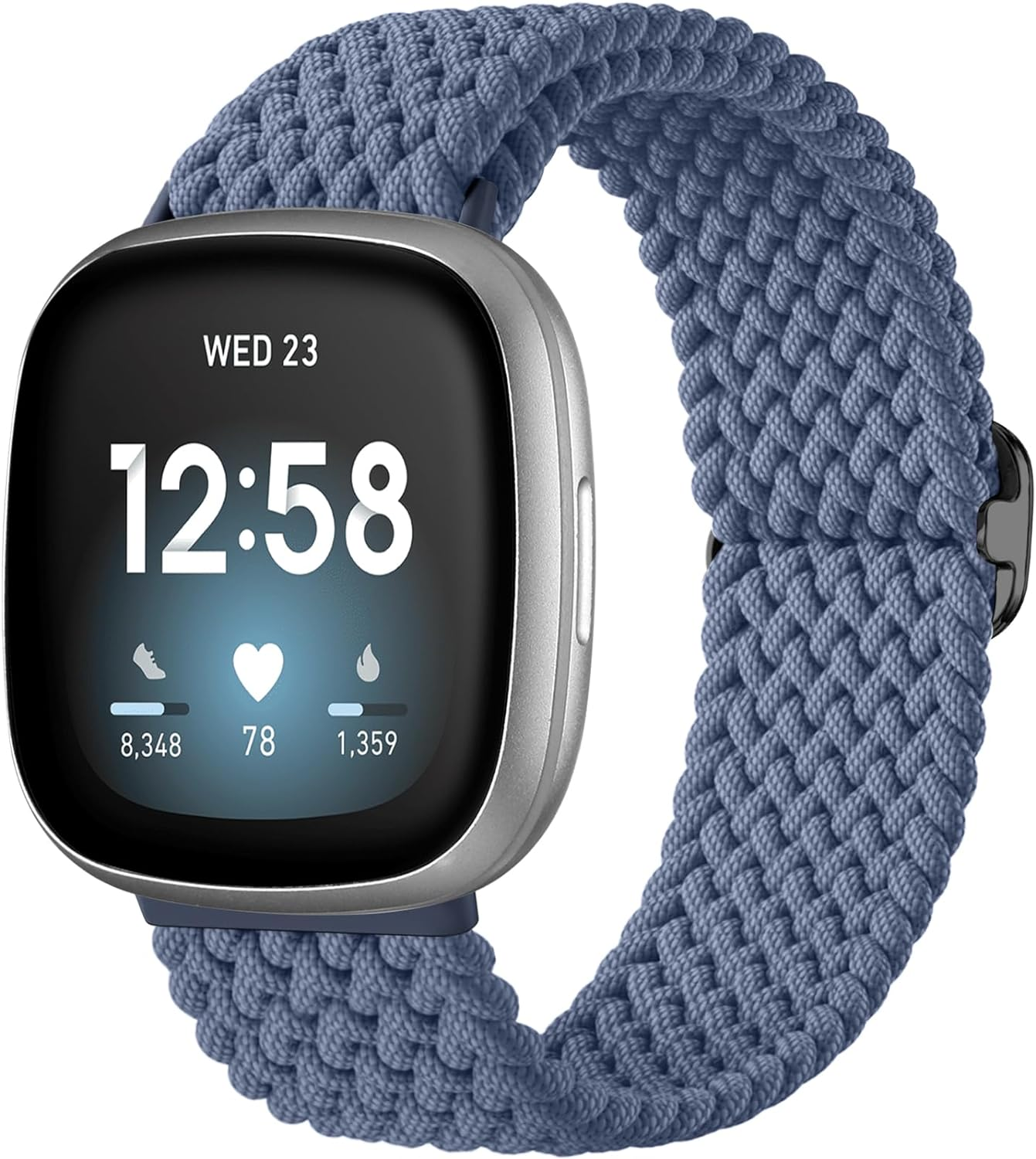 Getino Braided Stretchy Band Compatible with Fitbit Sense Band/Sense 2/Versa 4/ Versa 3 Bands Women Men, Soft Nylon Elastic Accessories, Strap for Fitbit Sense/Sense 2/ Versa 4/ Versa 3 Watch, Parent