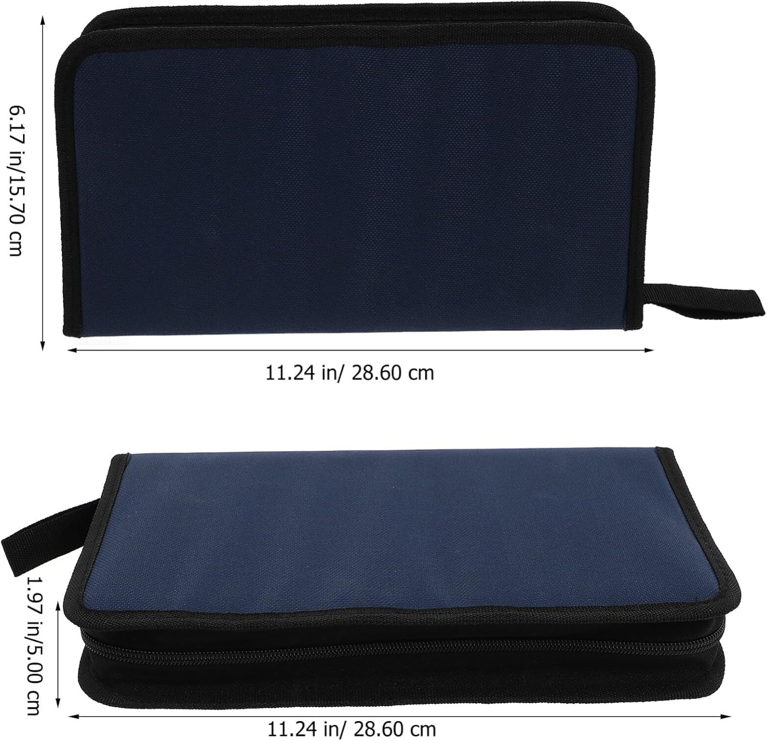 CD Case, 80 Car Capacity DVD Disc Storage Binder Wallet, Portable Nylon CD Organizer, Zipper Protective CD Case Holder for Home, Car, Travel, Office (Black) image number 5