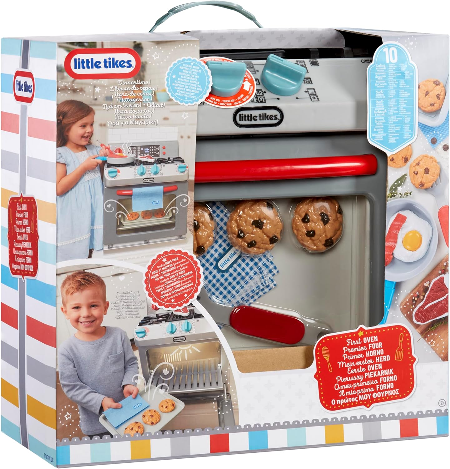 Little Tikes Retro 50S Inspired Oven - Realistic Pretend Play Appliance for Kids - Play Kitchen with 11 Cooking Accessories and Realistic Retro Sounds - for Boys and Girls Ages 2+ image number 3