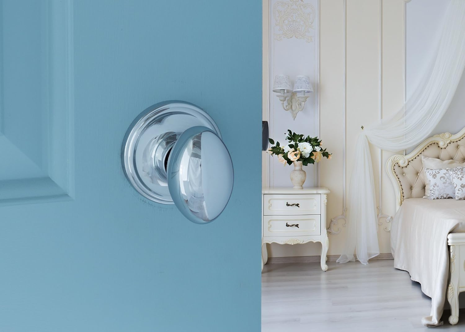 Copper Creek EK2020PS Egg Door Knob, Passage Function, 1 Pack, in Polished Stainless image number 3