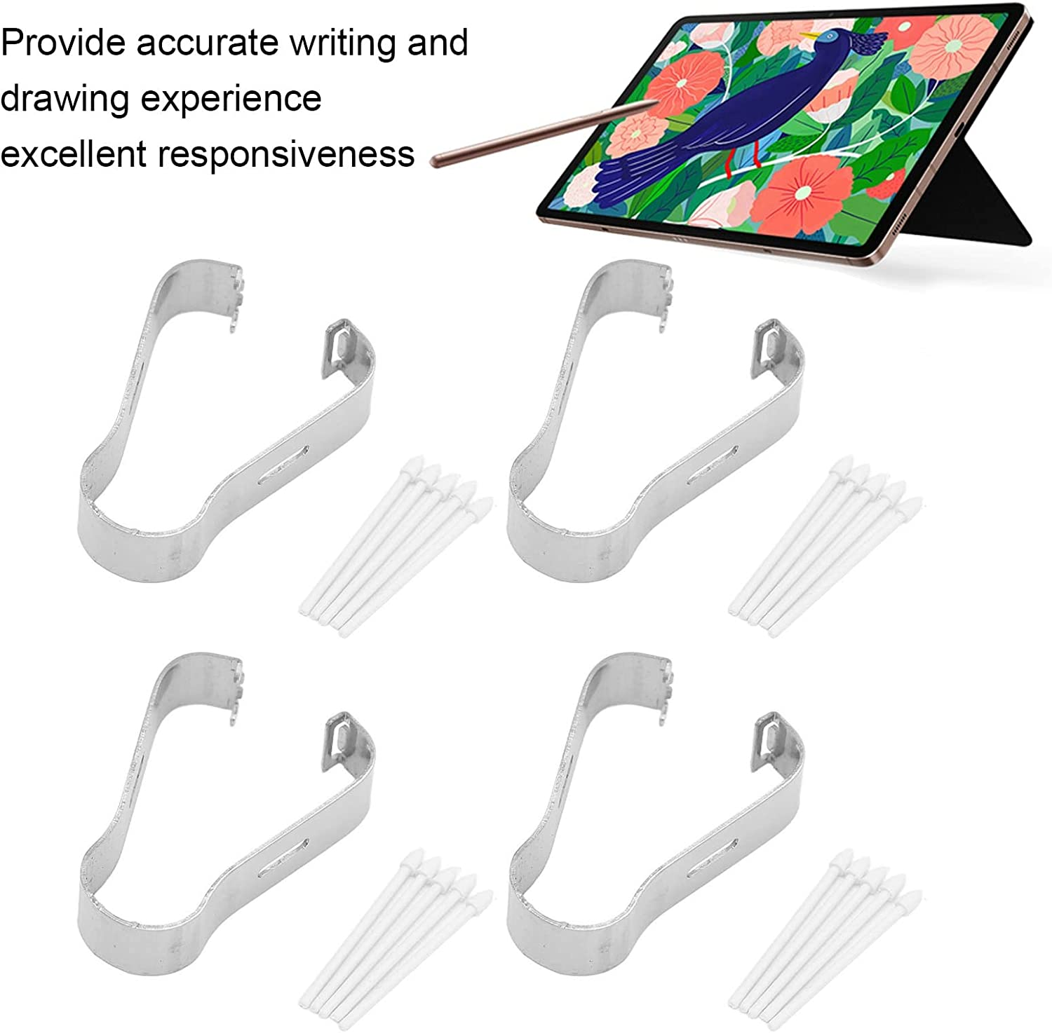 4 Packs Stylus Pen Tips For, High Sensitivity Touch Stylus Pen Nibs for Tab S6 S7 S7+ for Note10 for Note20 (White) - White image number 2