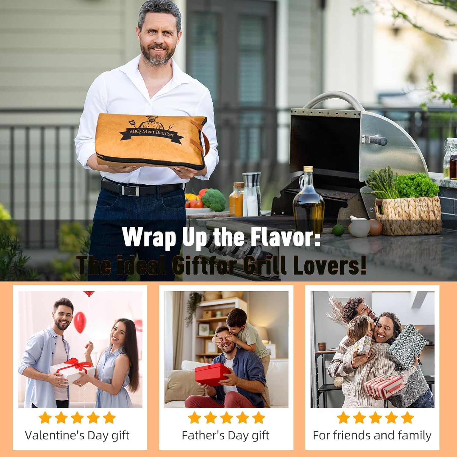 BBQ Blanket for Resting Meat, Insulated Smoker Meat Resting Bag, Reusable Grilling Blanket for Large Briskets, Beef, Pork Shoulders, Turkey, Wide Mouth Design, Heavy Duty Heat Retention image number 2