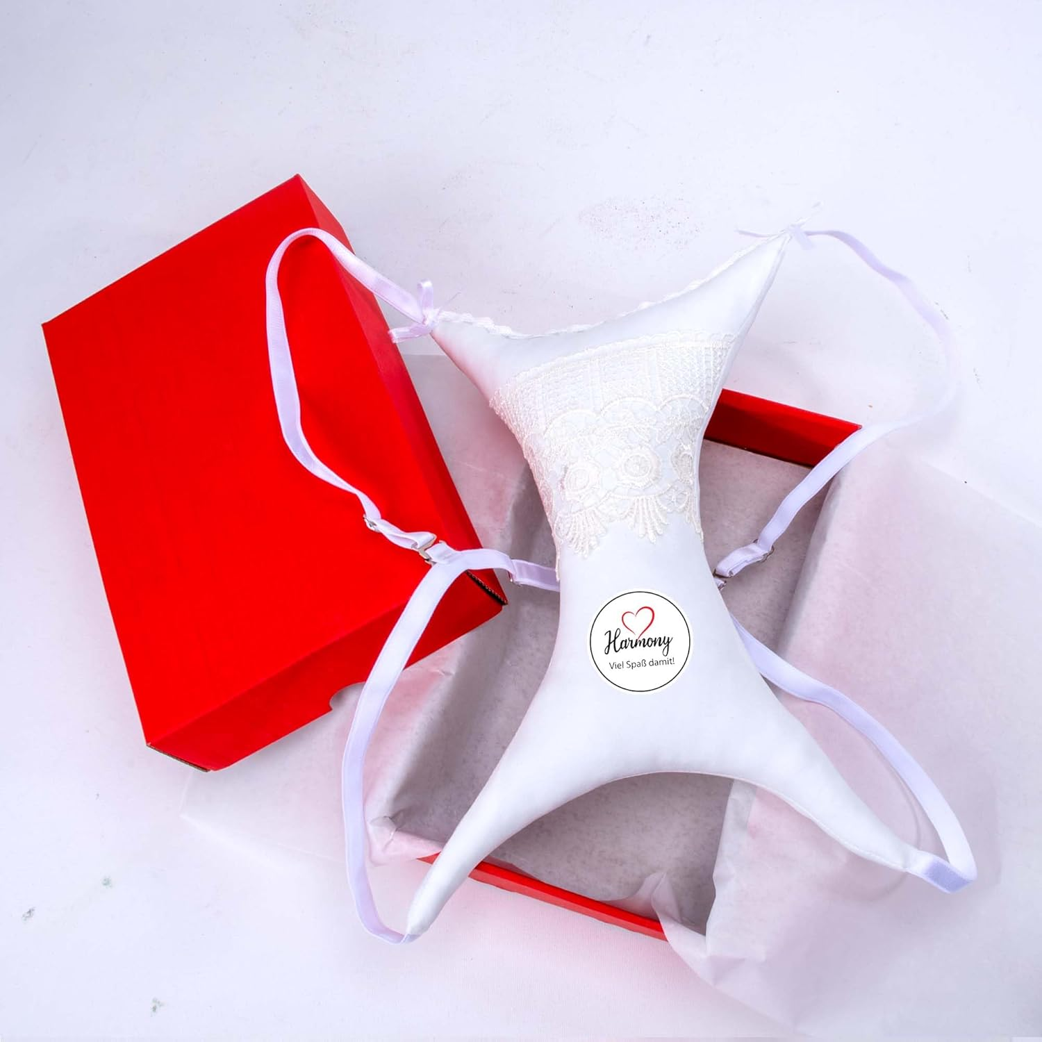 XORIA Premium Breast Support Pillow &ndash; 100% Cotton, No Sweat, Anti-Wrinkle, Side Sleeper, Adjustable Strap, Comfortable Nursing Pillow (White/Black)