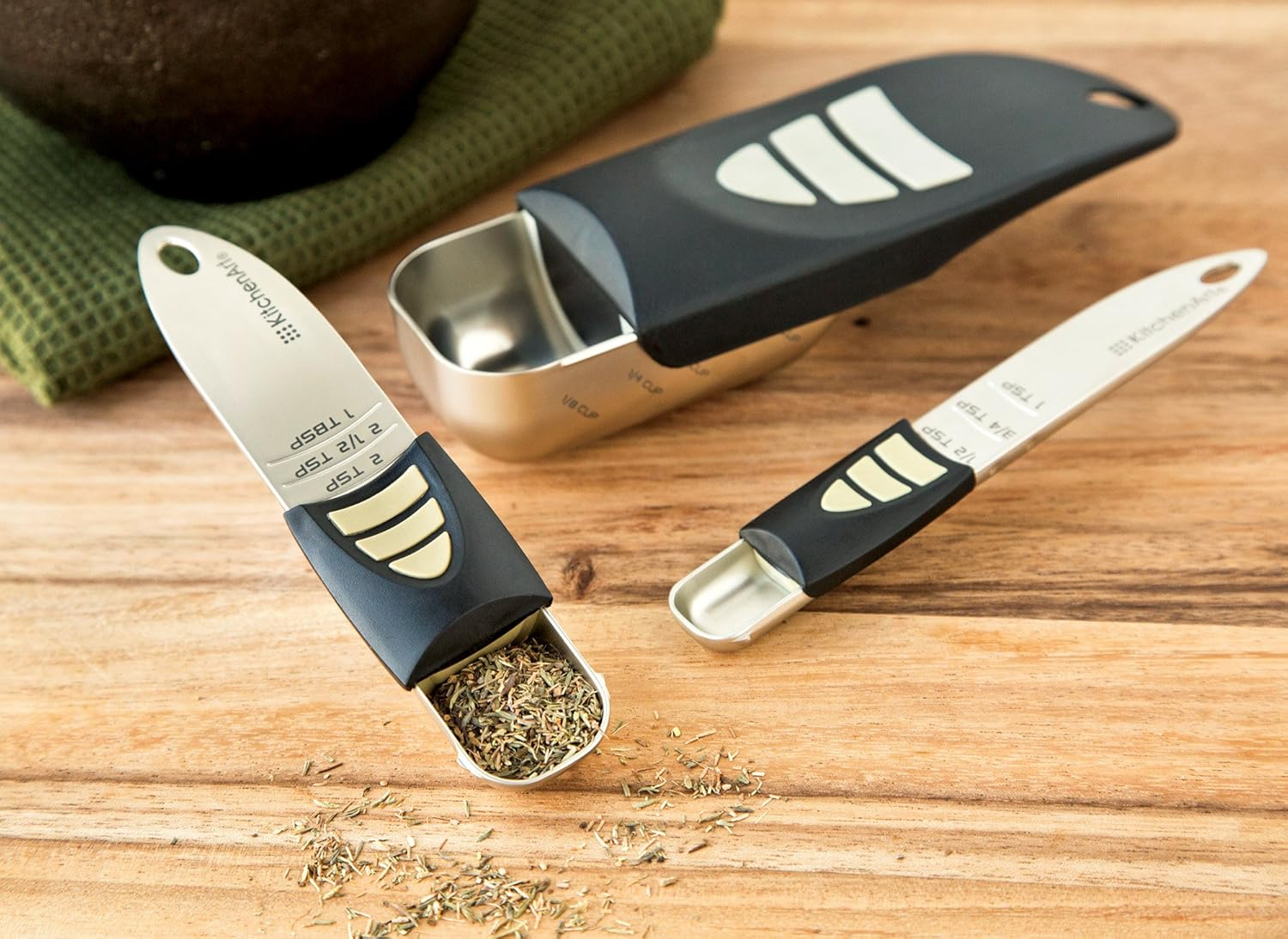 Kitchenart 54210 Cook&rsquo;S Pro Adjust-A-Measure Set, 3-Piece, Satin, Black and Silver image number 1