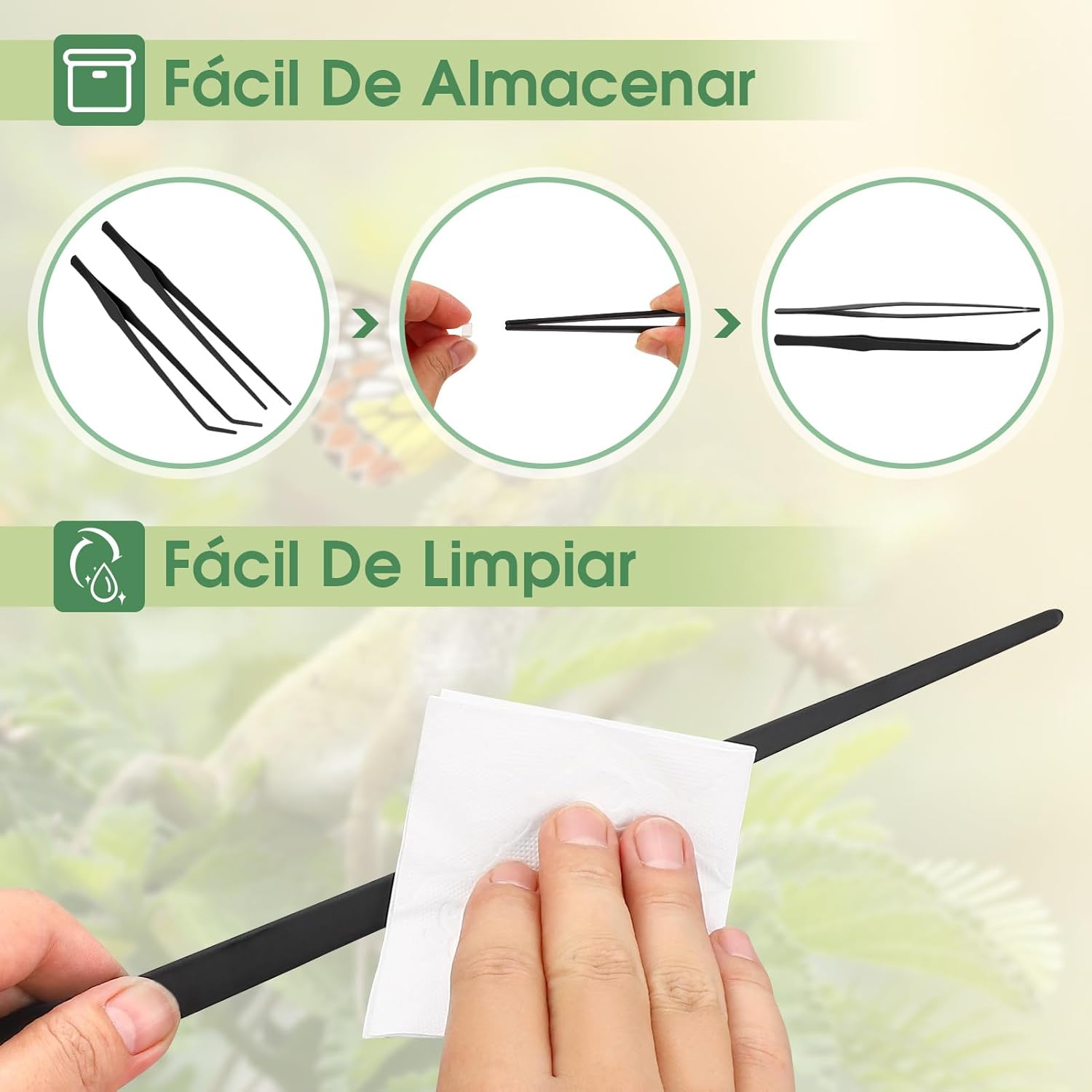 38Cm Extra-Long Aquarium Tweezers, Set of Straight and Curved Stainless Steel Tweezers, Extra-Long Aquarium Tweezers, Aquascaping and Fish Tank Feeding Tools image number 3