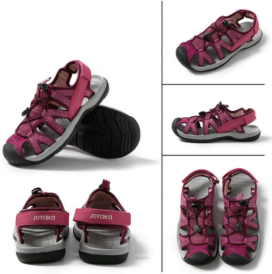 JOTA KA Trekking-Sandalen F&uuml;r Damen, Sportlich, Wasserdicht, Rutschfest, Atmungsaktiv, Mit Kordelzug, F&uuml;r Wandern Und Sommer - Black image number 6