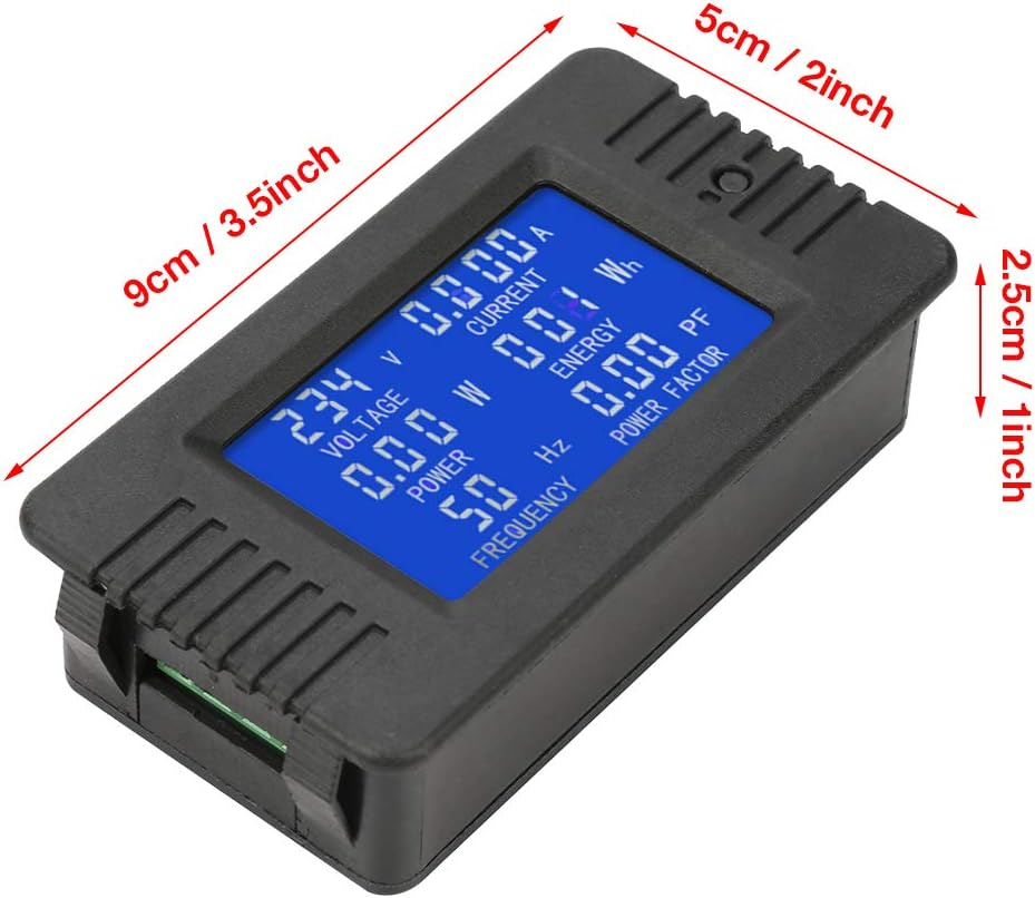 Digital AC Power Tester, Multifunction AC Current Voltage Amperage Power Energy Panel Meter Digital Display Ammeter Voltmeter Multimeter for Construction Factory Workshop image number 4