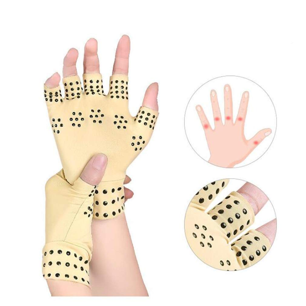 Fingerless Arthritis Gloves, 1 Pair Breathable & Moisture Wicking Compression Gloves Magnetic Arthritis Therapy Gloves, for Relieve Hand Pressure, Joint Swell Pain, Computer Typing and Daily Work image number 2