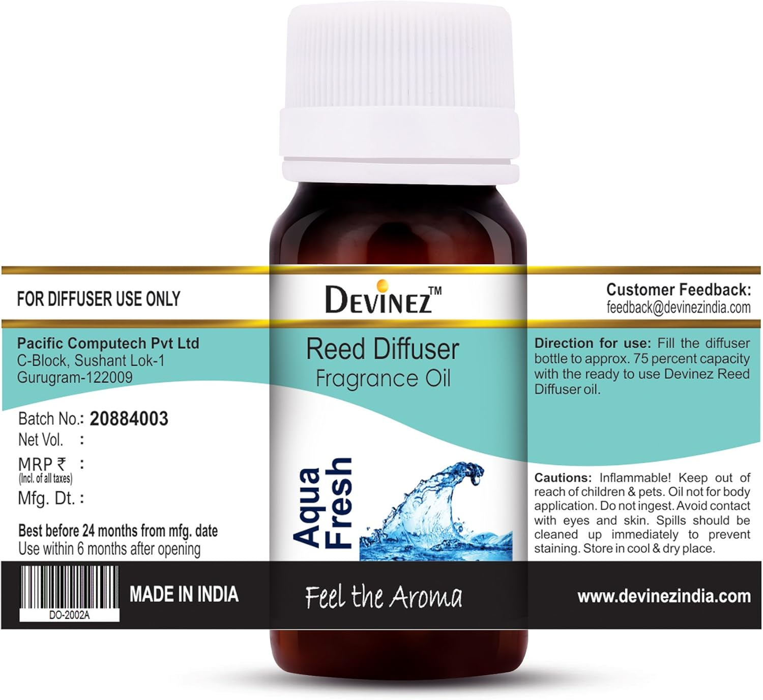 Devinez Aqua Fresh Reed Diffuser Fragrance Oil, 60Ml Each image number 4