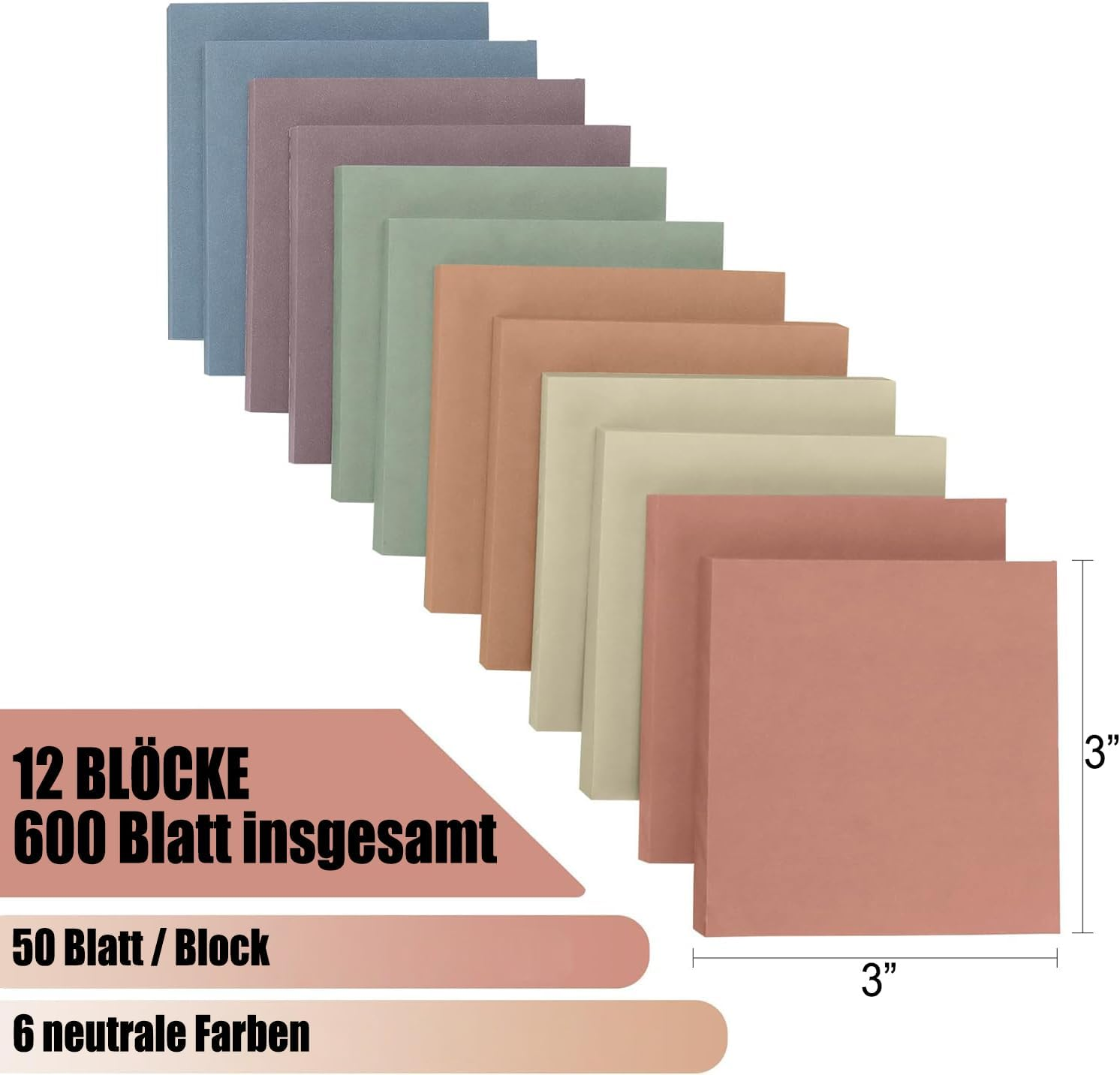 12 Pack Sticky Notes 76 X 76 Mm Aesthetic Vintage Self-Adhesive Notes for Office, Home, School, Session (Centimetre, 7.6 X 7.6) image number 5