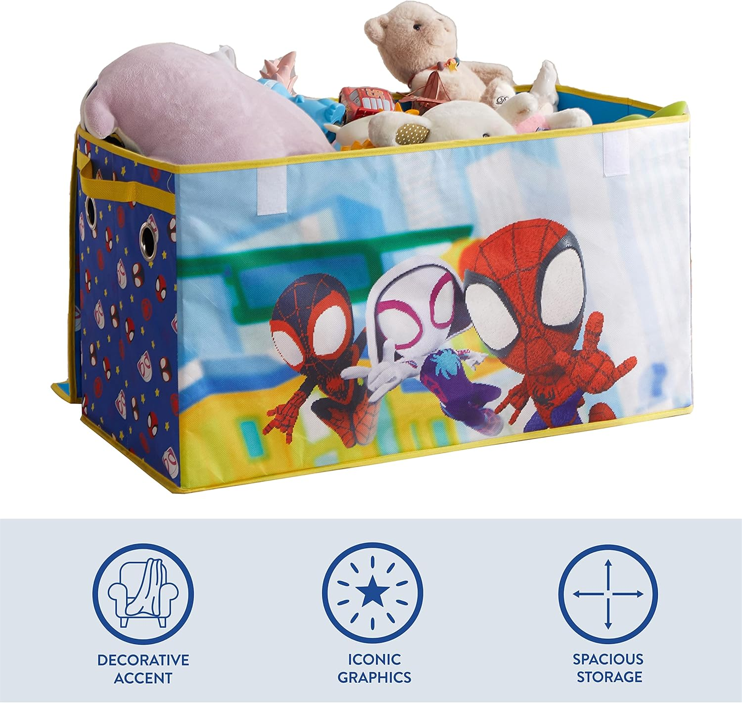 Idea Nuova Marvel Spidey and His Amazing Friends Collapsible Children&rsquo;S Toy Storage Trunk, Durable with Soft Lid, 28.5"X14.5"X16" - Lol Surprise image number 3