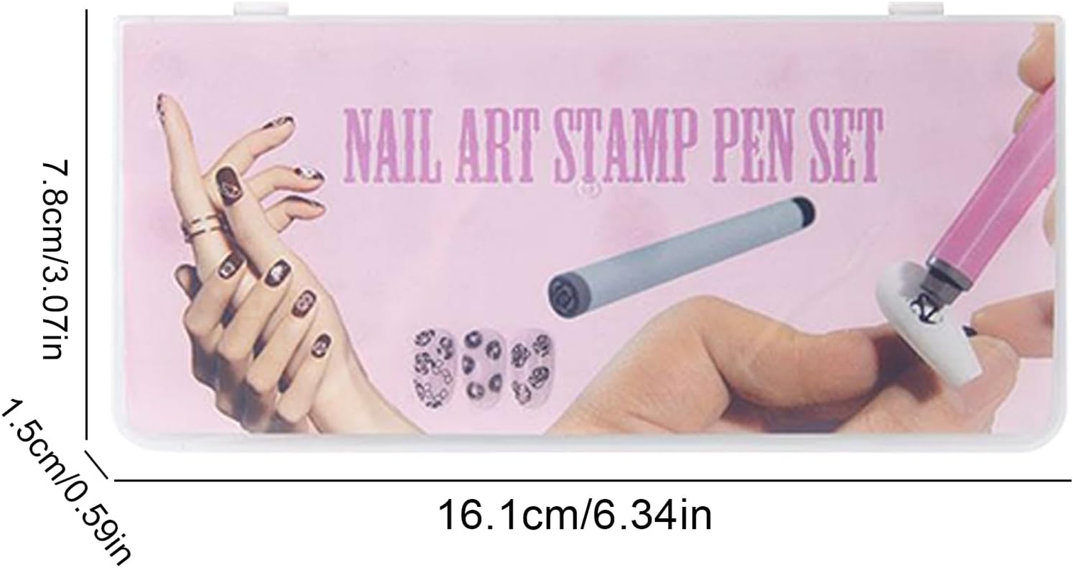Nail Polish Stamp - Stamp Pen Head,8 Models Silicone Transfer Head Refillable Manicure Accessories for Beginner Daily Festive Girls Women Home Travel Outdoor Salon image number 2
