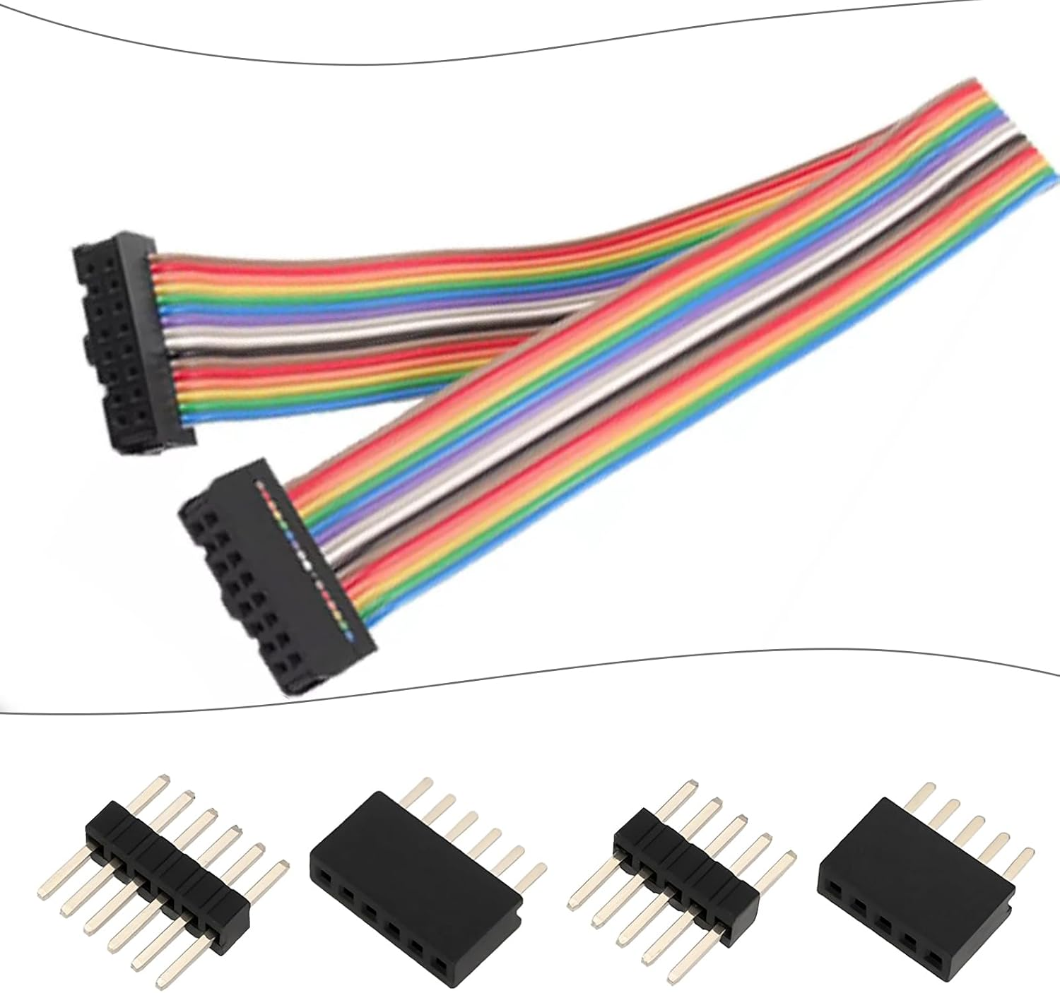 Ecsing 50 Pairs RM 1.27Mm Miniature Connectors Plug and Socket Set Includes 10 Pairs Each of 2 3 4 5 6 Pins Plugs and Sockets for Repairment and DIY image number 6