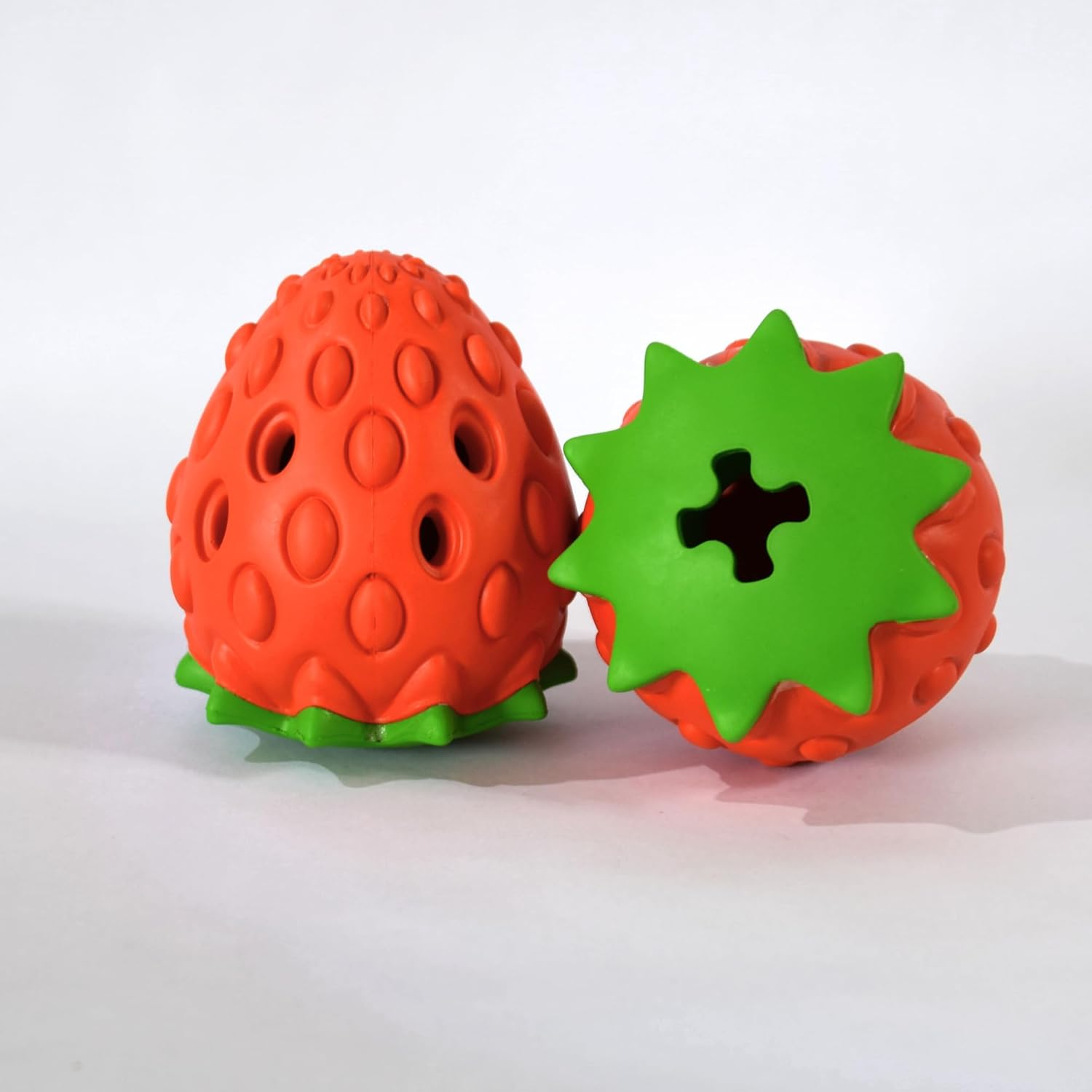 Dog Chew Toy,Strawberry Tuggy, Tough Durable,Interactive Dog Toys, Food & Treat Puzzle Slow Feeder Dispenser, IQ Mental Stimulation & Enrichment, Boredom Buster Ball Small Meduium Large Breed image number 4