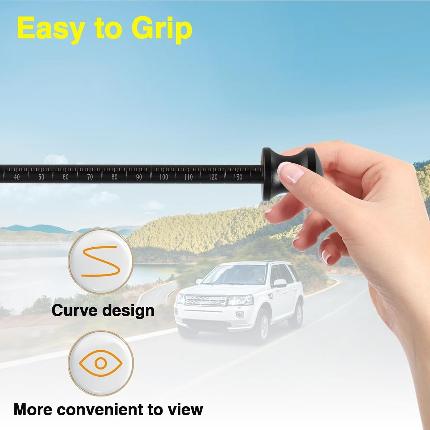 Transmission Dipstick Compatible with Chrysler/Dodge Dart Fiat 500X/ Jeep Cherokee Compass Patriot Renegade 6F24 Automatic Transmissions Replace# 10323A 10323B(Black) image number 2