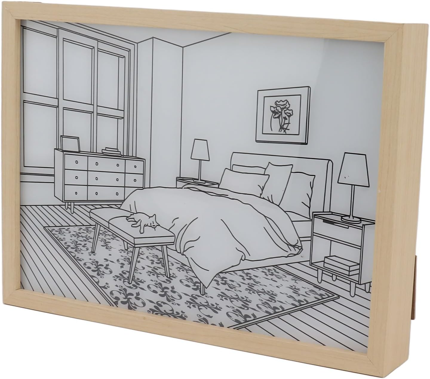 Tbest Hangings Large Threecolor Light Painting Luminous Room Living Room Decoration Painting Bedside Painting Night Light (#4) image number 3