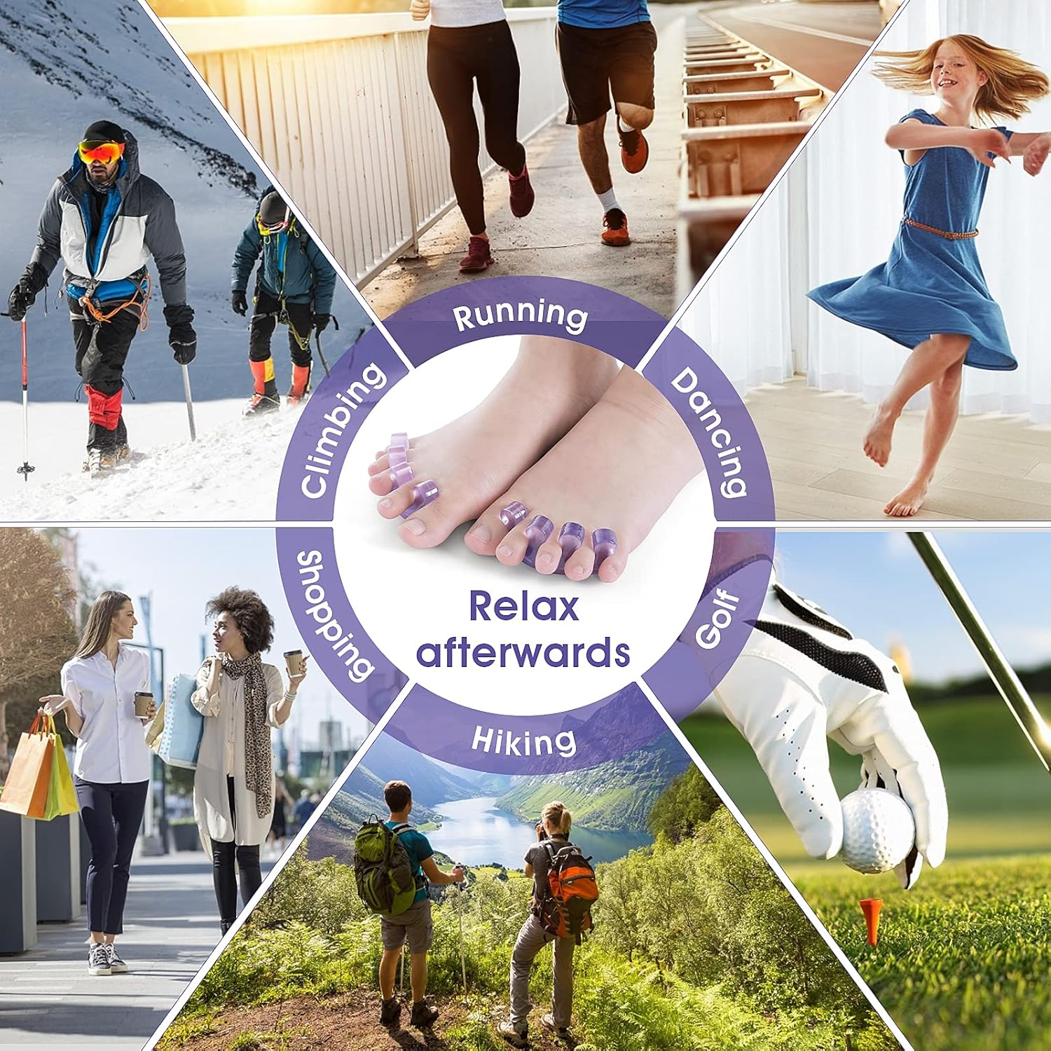 Molain 4Pcs Toe Separators Pedicure,Pedicure Toe Separators,Repeatable Washable Toenail Dividers,Toe Separators for Nail Polish Application image number 1