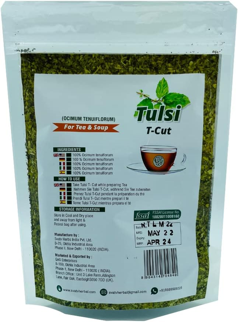 SVATV Herbal Tusli Loose Tea Leaf | Holy Basil Tea | Immune Support | Healthy Inflammatory Response | Rich Antioxidants - 100G, 3.52 Oz, 0.22 Lbs image number 2