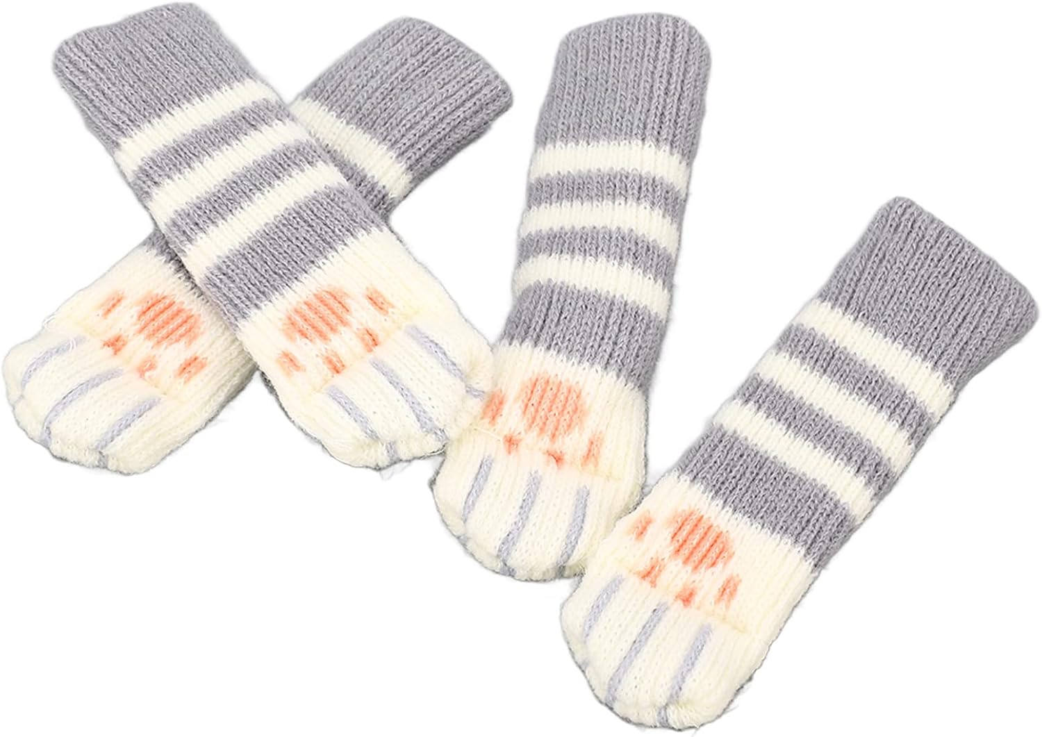 Chair Leg Floor Protectors, 20 Pcs Cute Cat Paw Table Chair Leg Socks, High Elastic Knitted Furniture Socks, Reusable Non Slip Furniture Pads Set, Double Thickness to Reduce Noise