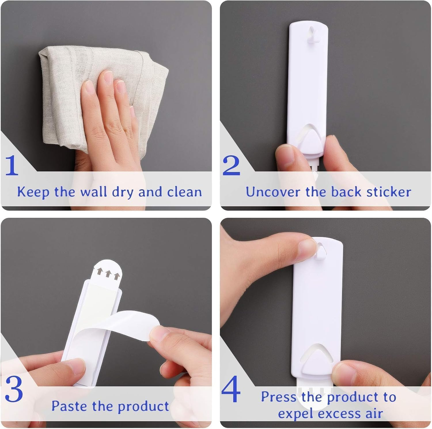 10 Sawtooth & Wire Hangers, 14 Large Removable Adhesive Strips, Heavy Duty No Nail Picture Hooks, Damage-Free Hanging for Frames, Mirrors, Art image number 2