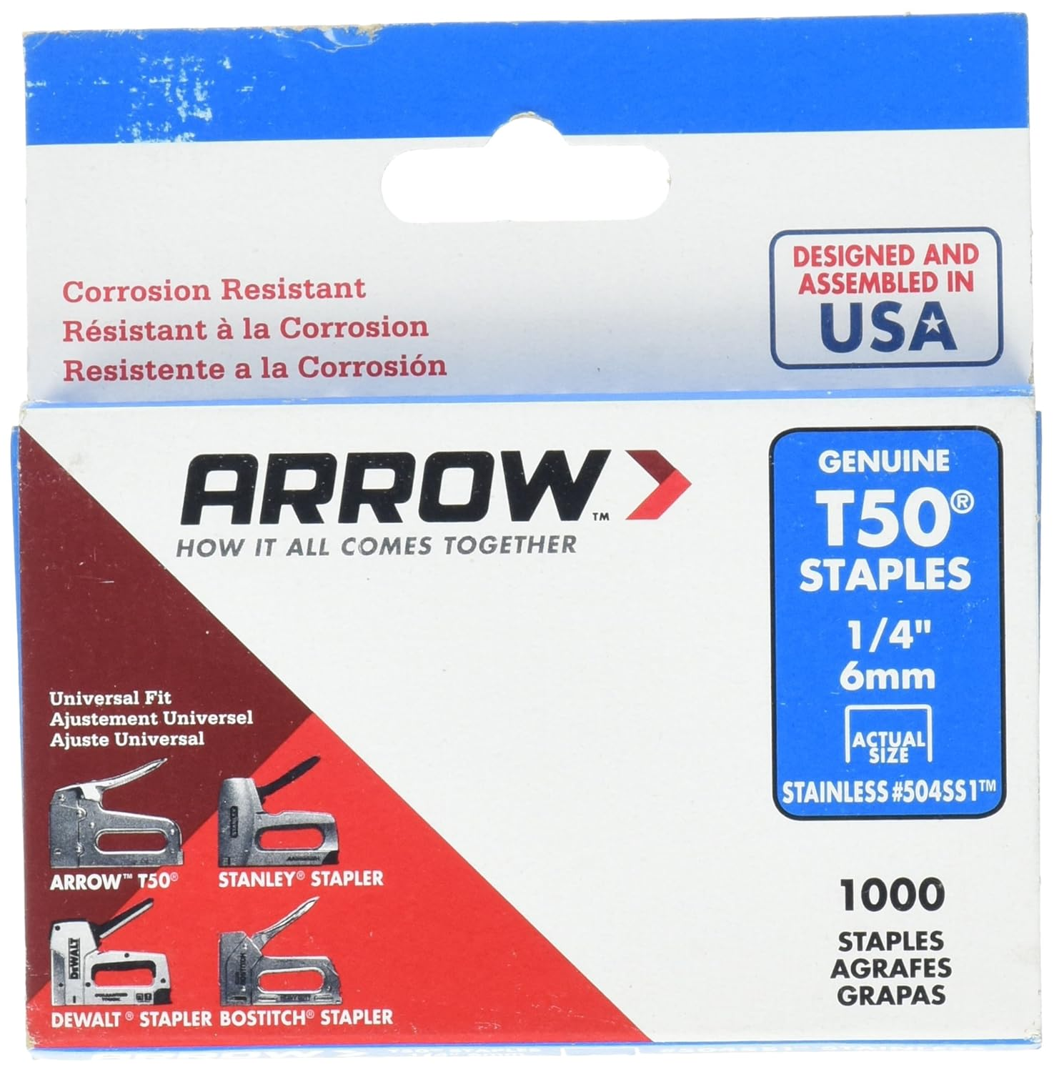 Arrow Fastener 504SS1 1/4 In. T50 Stainless Steel Staples