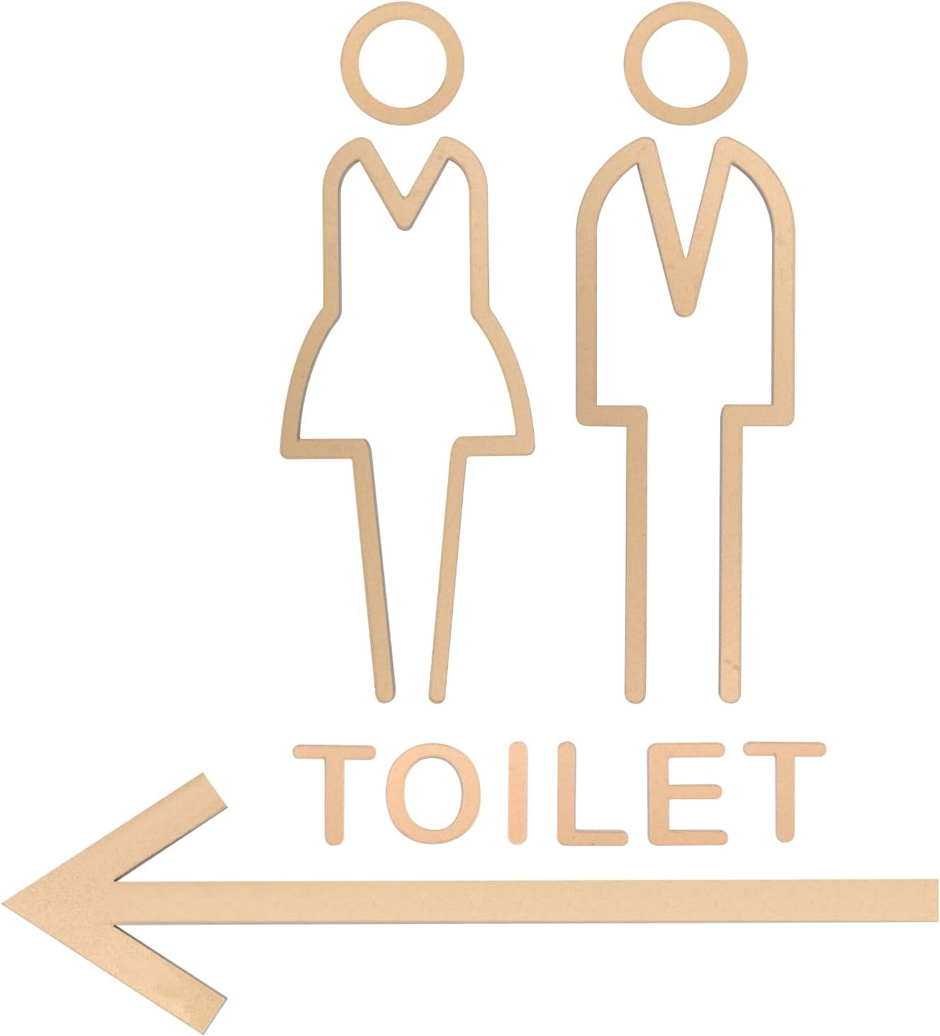 VOSSOT Self-Adhesive Toilet Sign Set of 4 - Guest Sticker, Door Sign, Ideal Decoration for Indoor and Outdoor Use (Gold)