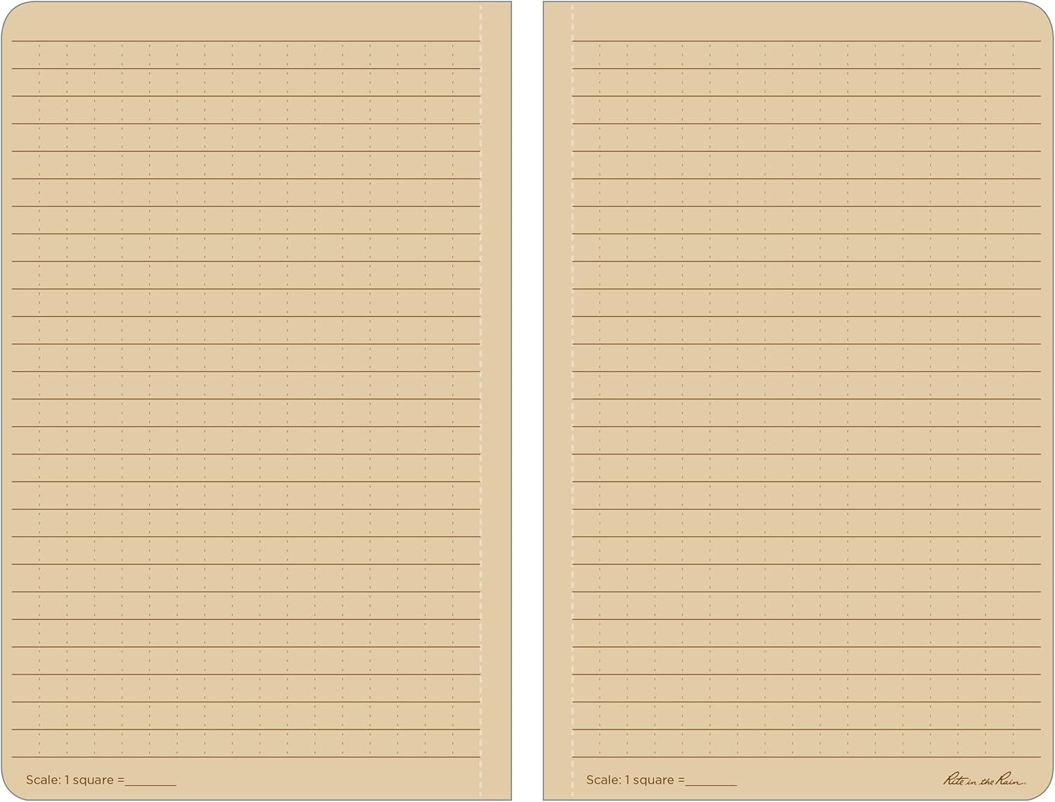 Rite in the Rain Weatherproof Tan Tactical Field Notebook, 4.625" X 7" Soft Cover Notepad, Universal Page Pattern, Reference Pages (No. 980T)