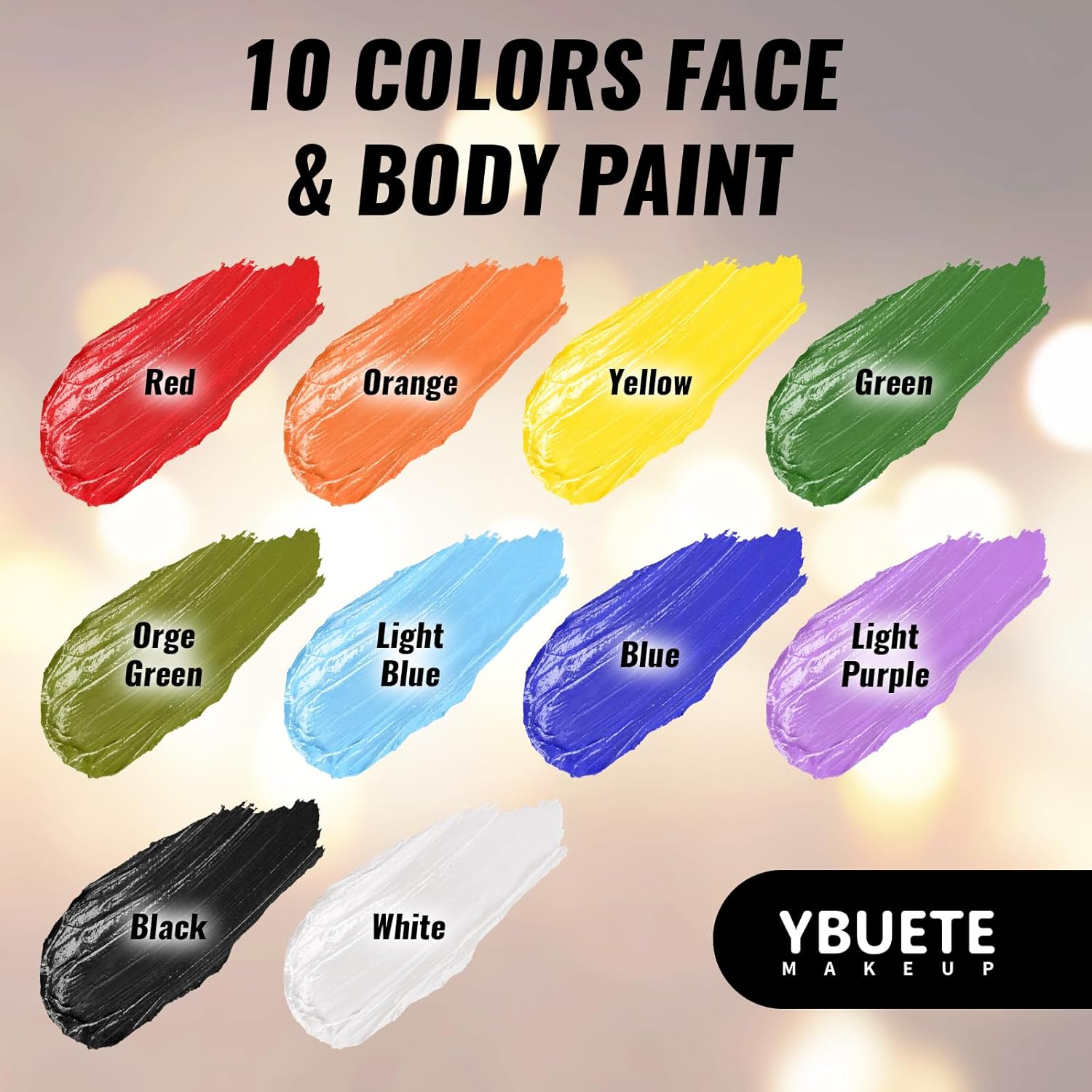 YBUETE White Oil Based Face Body Paint Stick, Non-Toxic Full-Coverage Face Painting for Halloween Cosplay Joker Zombie Vampire Skeleton Clown Makeup, Waterproof Cream White Body Painting for Adults - Black image number 7