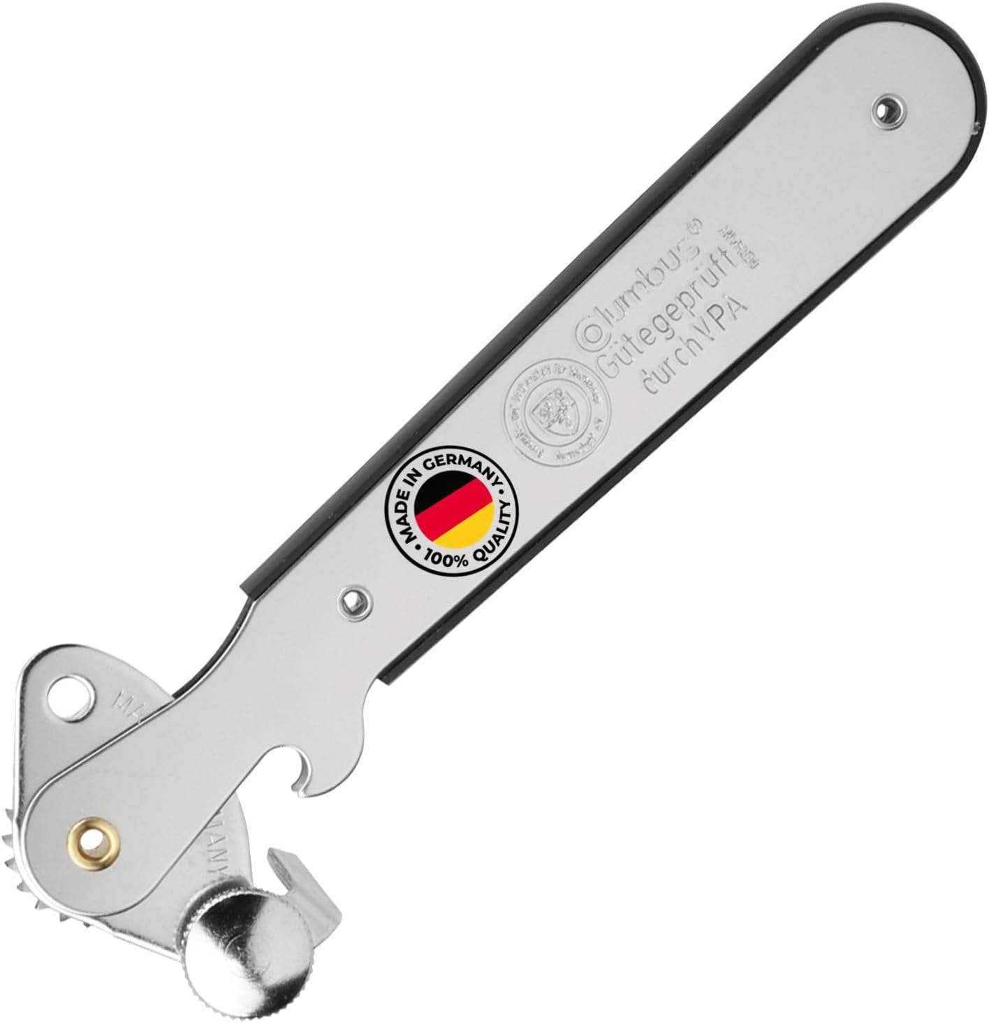 Westmark Columbus Lever Can Opener - Slim Can Opener with Bottle Opener Ideal for Opening Cans and Bottles - Red, 1025227R