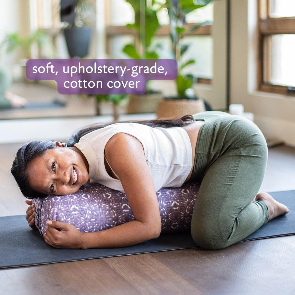 Hugger Mugger Standard Yoga Bolster - Firm, Supportive, Handmade, Durable image number 5