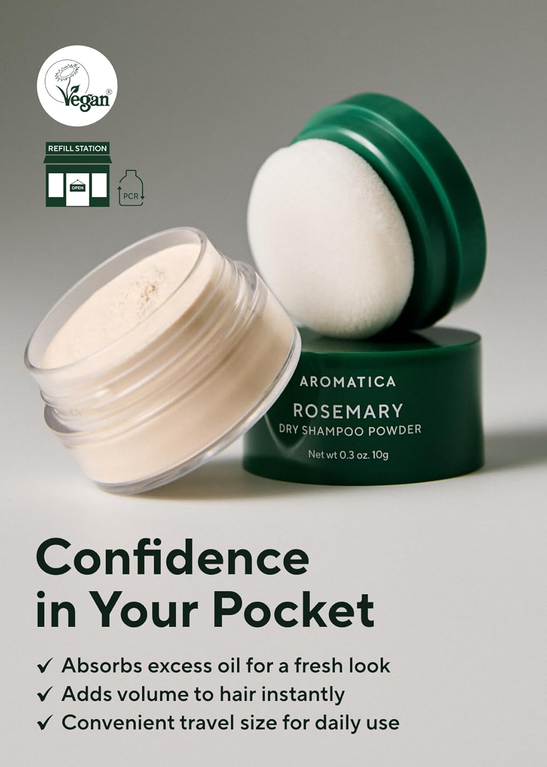 AROMATICA - Rosemary Dry Shampoo Powder 10G image number 1