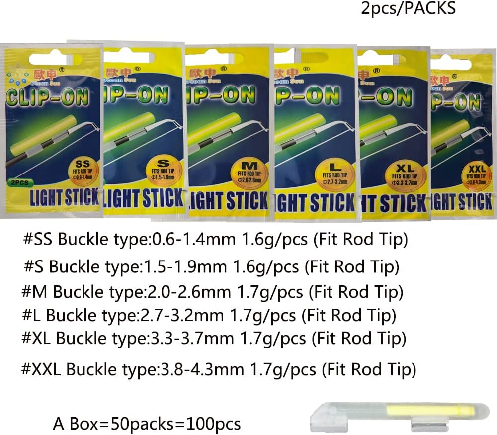 LINGUANG 10-100PCS Fishing Glow Sticks for Bobbers Bells 1&rdquo;1.45&rdquo;2&rdquo;3&rdquo; Inch 3.0 X 25Mm 4.5X 37Mm 6.0 X 50Mm 7.5 X 75Mm Light Sticks&hellip;