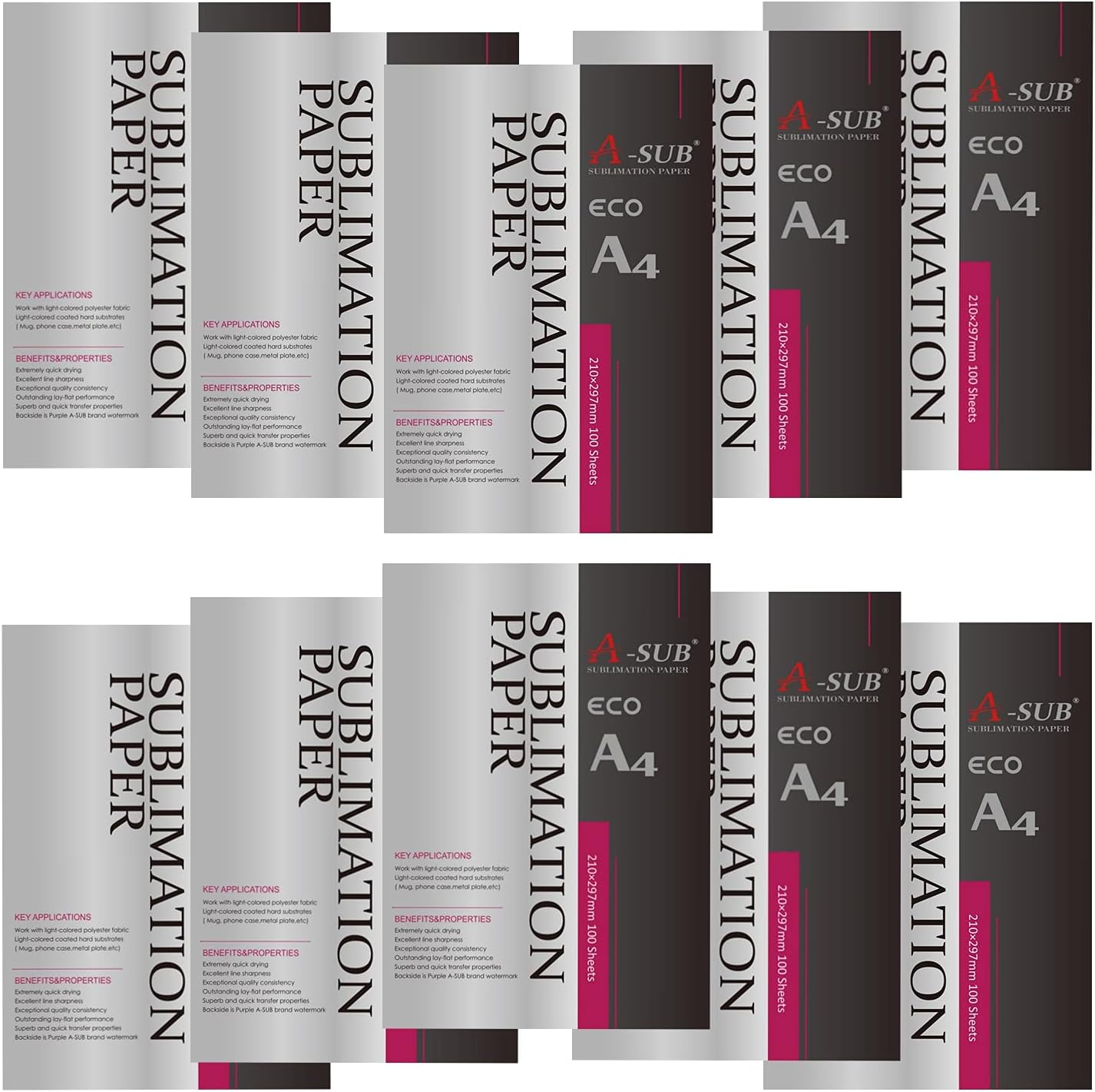 A-SUB Sublimation Paper A4, 210X297Mm,1000 Sheets, Compatible with EPSON, SAWGRASS, RICOH, Brother Sublimation Printers image number 4