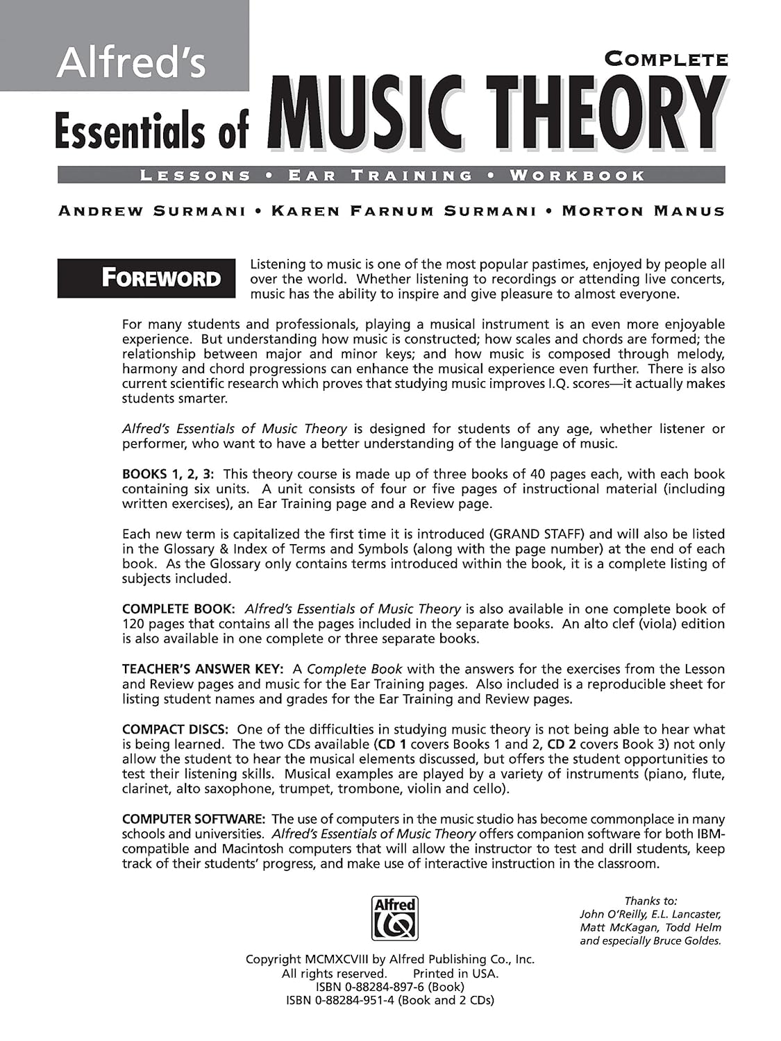 Alfred'S Essentials of Music Theory, Complete (Lessons * Ear Training * Workbook)-------------- (Cd'S Not Included) image number 3