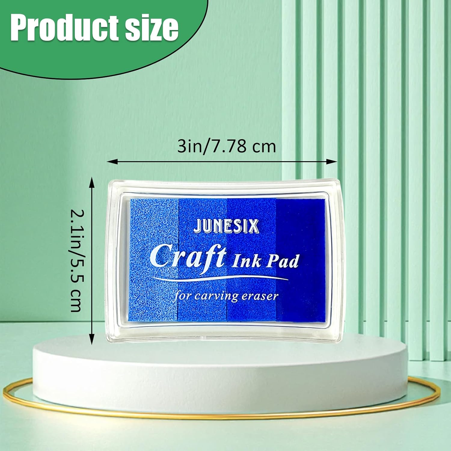 INCAUCA Rainbow Fingerprint Ink Pad, Washable Stamp Pads for Rubber Stamps, Multicolor Craft Stamp Ink Pad, Pigment Ink Pads for Stamping Paper Wood Scrapbook Art Card Making, Gradient Purple - Blue image number 3