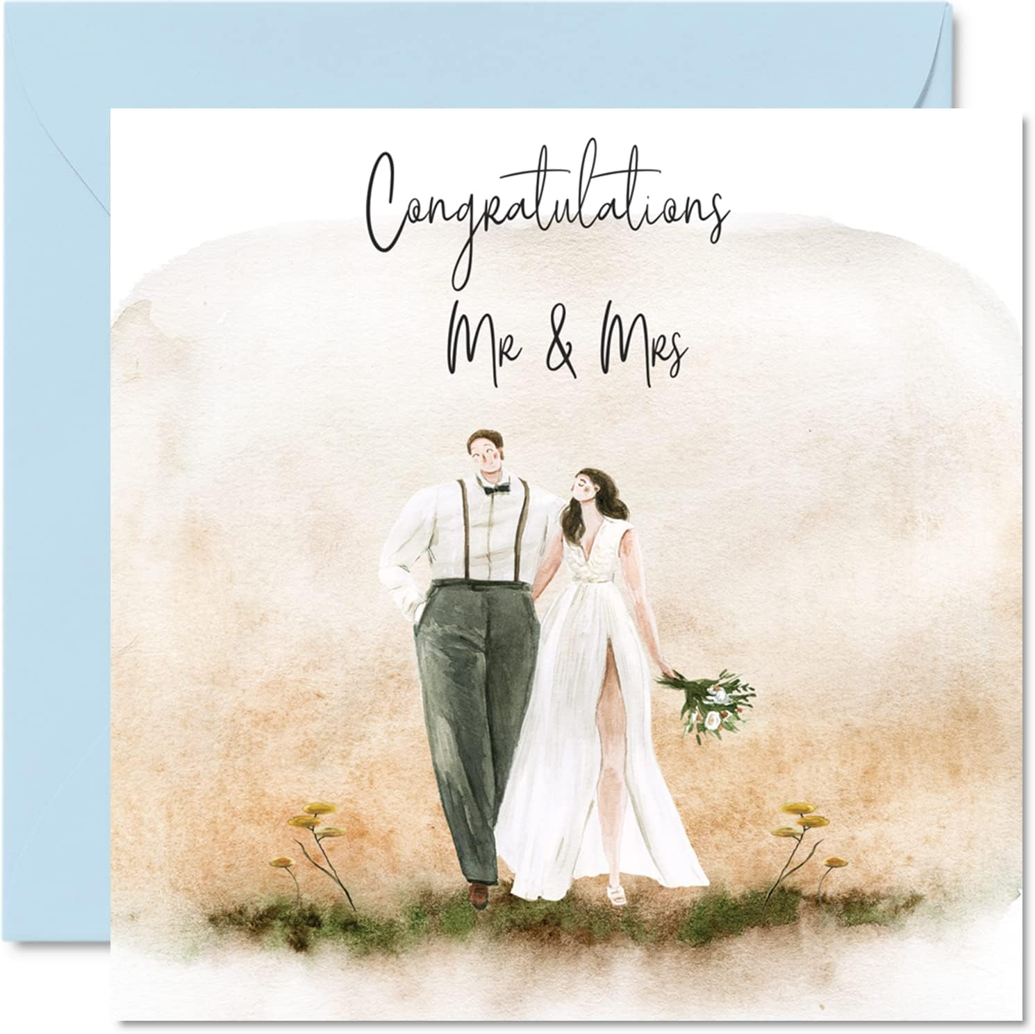 Wedding Cards for Bride and Groom - Congratulations Mr & Mrs - Happy Wedding Day Cards Congratulations, Congrats Well Done Just Married Card, 145Mm Marriage Greeting for Couples image number 2