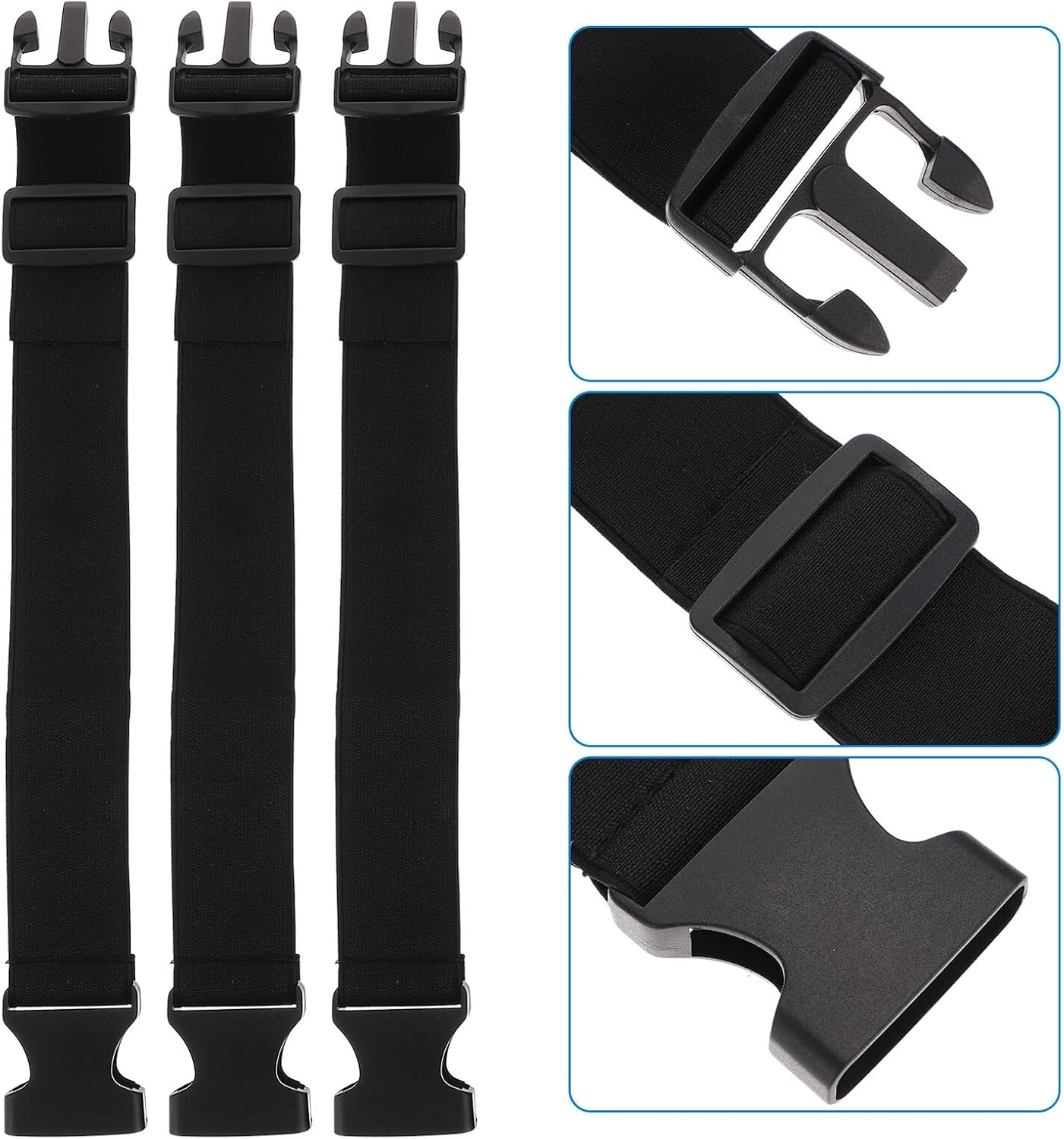 HONITANO 3Pcs Utility Tie down Straps with Quick Release Buckles Wide Long Adjustable Lashing Bands for Securing Backpacks Luggage Storage Bins and Outdoor Gear image number 4