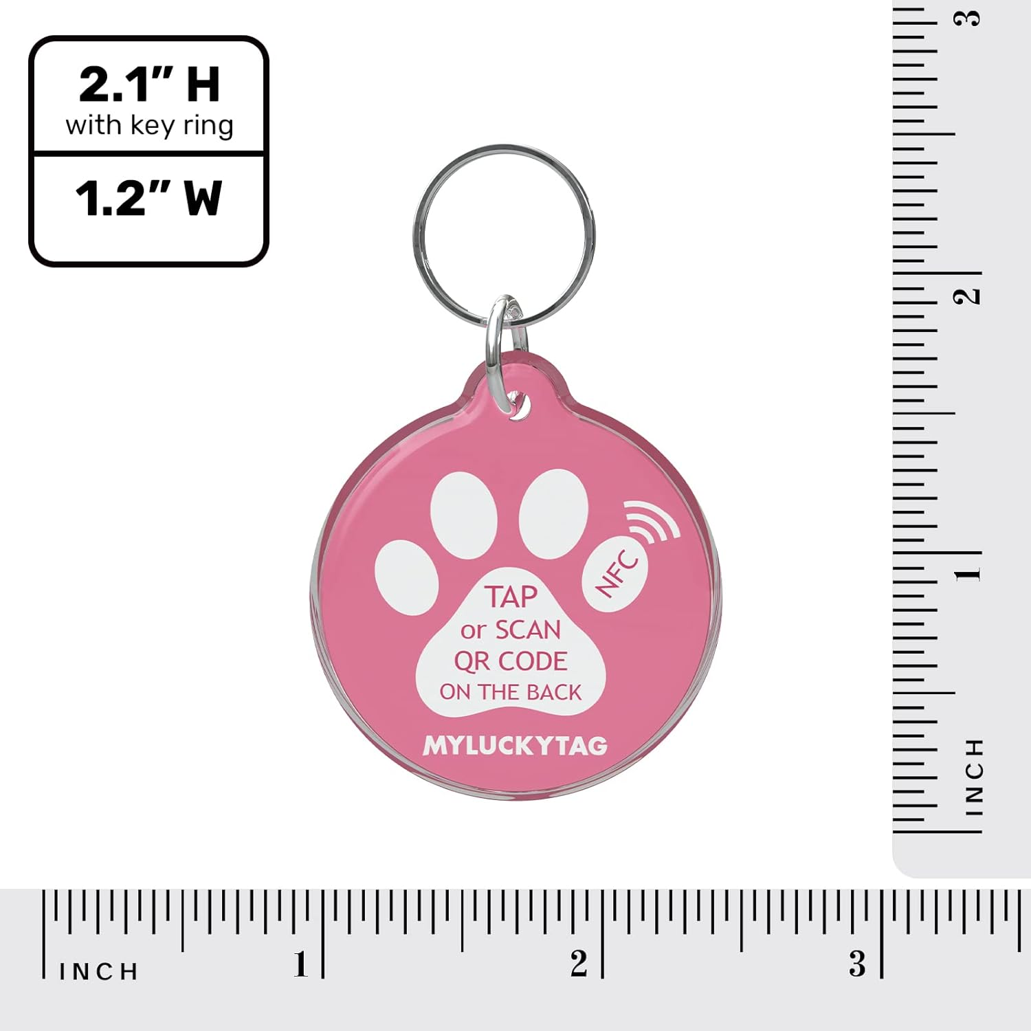 MYLUCKYTAG NFC & QR Code Smart Pet ID Tag Personalized Dog Cat Tag, Online Pet Profile, Pet Location Alert Email image number 1