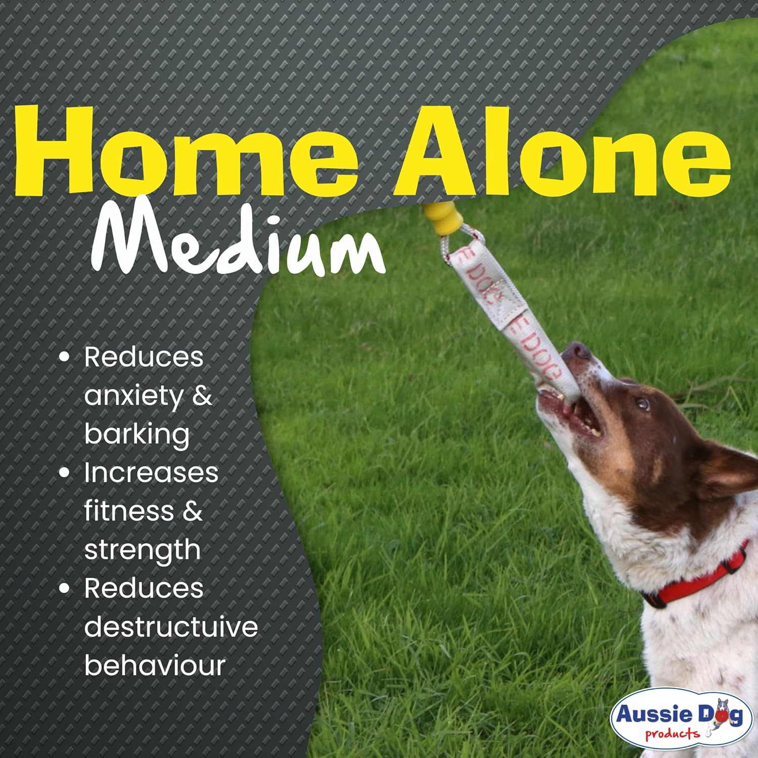 Aussie Dog Home Alone Toy for Medium Dogs (10-30Kg) Interactive Tug & Treat Ball | Mental Stimulation Chew Toy | Food Dispenser for Boredom Relief | Outdoor Durable Hanging Dog Toy image number 1