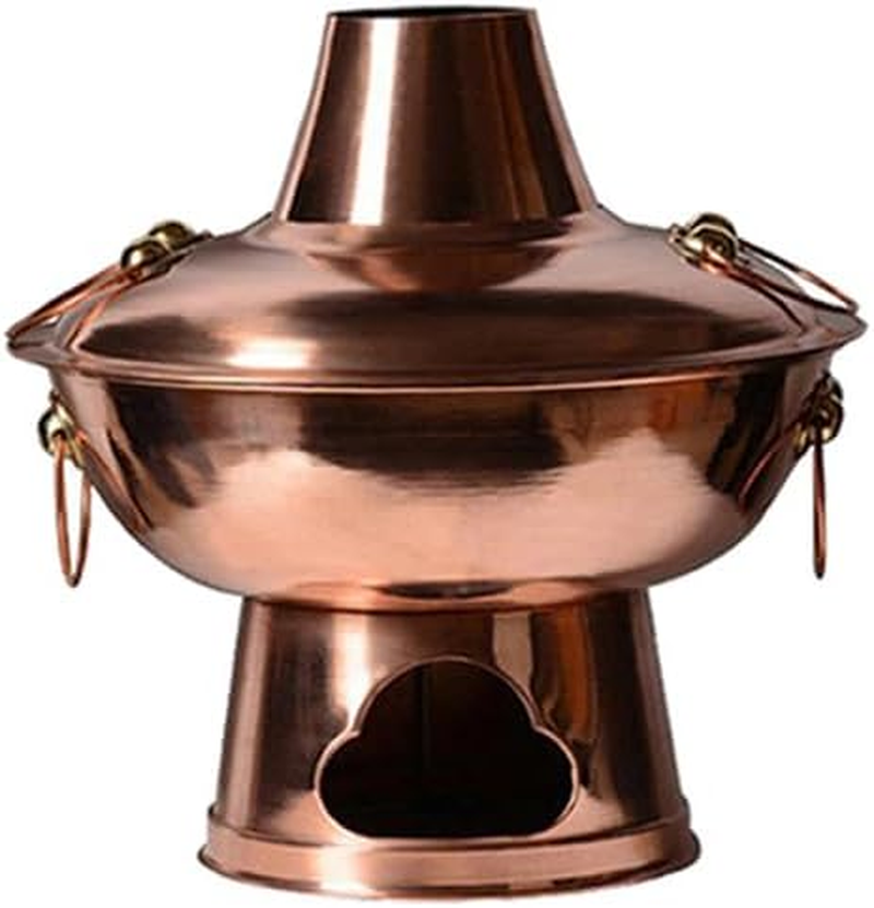 AIMALL Stainless Steel Charcoal Chinese Copper Hot Pot Old Beijing Cookware Camping HOT image number 3