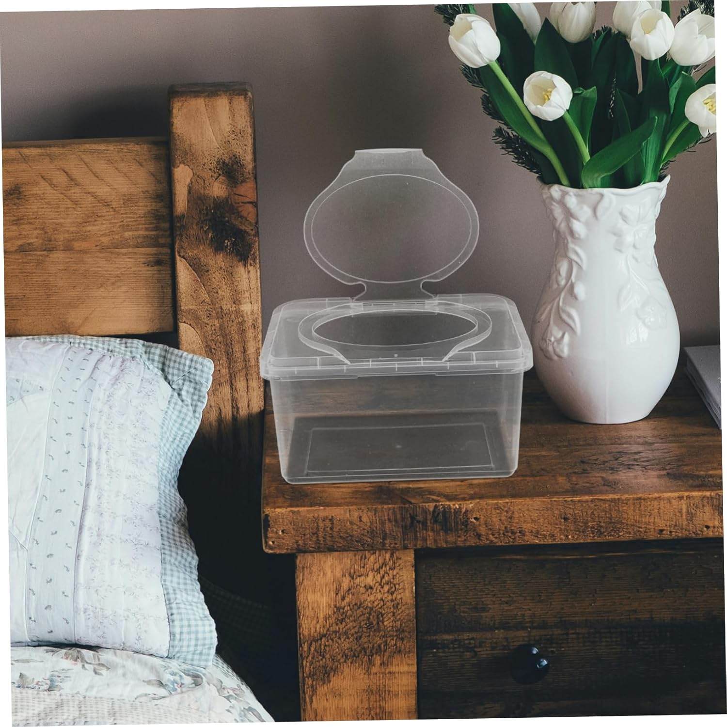 2Pcs Wet Wipes Case Lid Capacity Refillable Tissue Dispenser for Car Office Bathroom Outdoor Tidy Storage image number 3